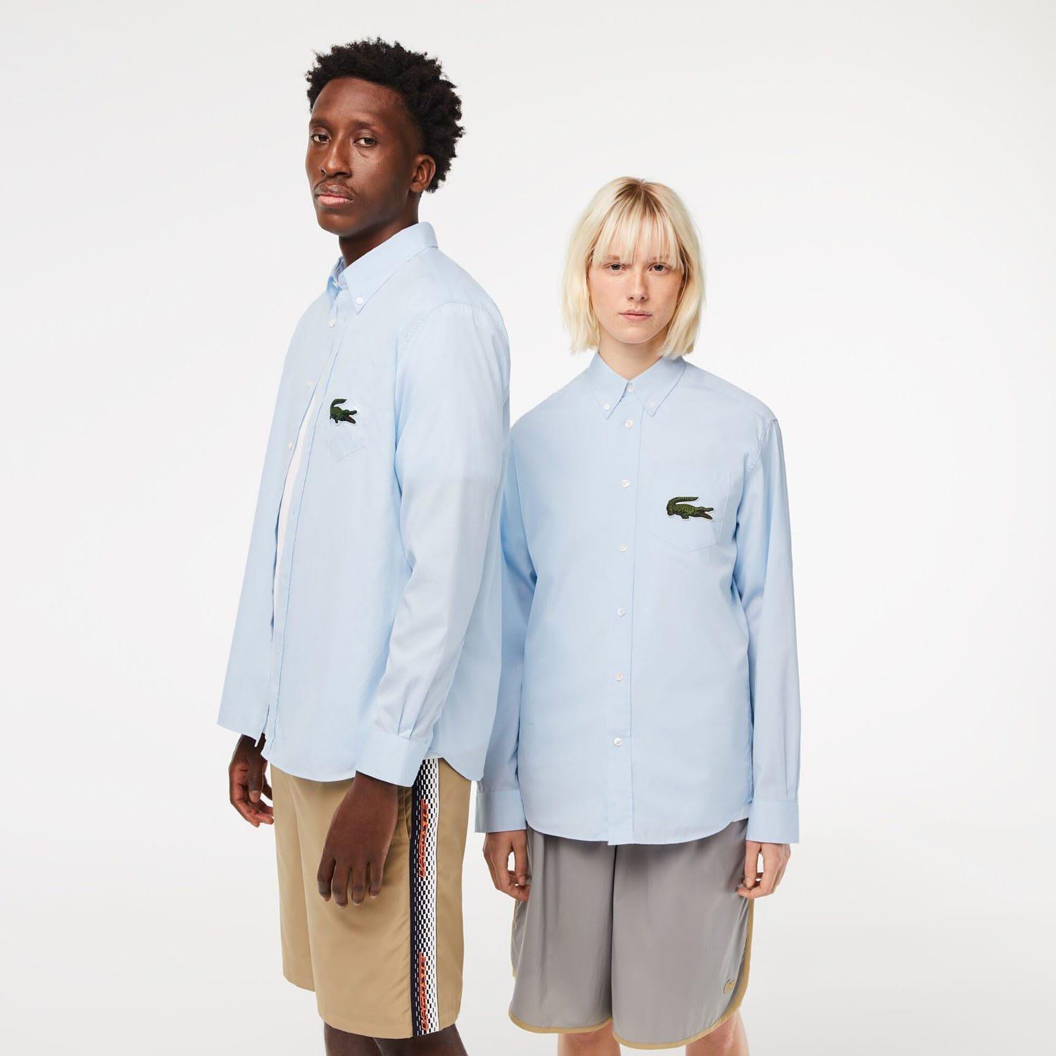 Light Blue - Lacoste - Relaxed Fit Striped Shirt - 1