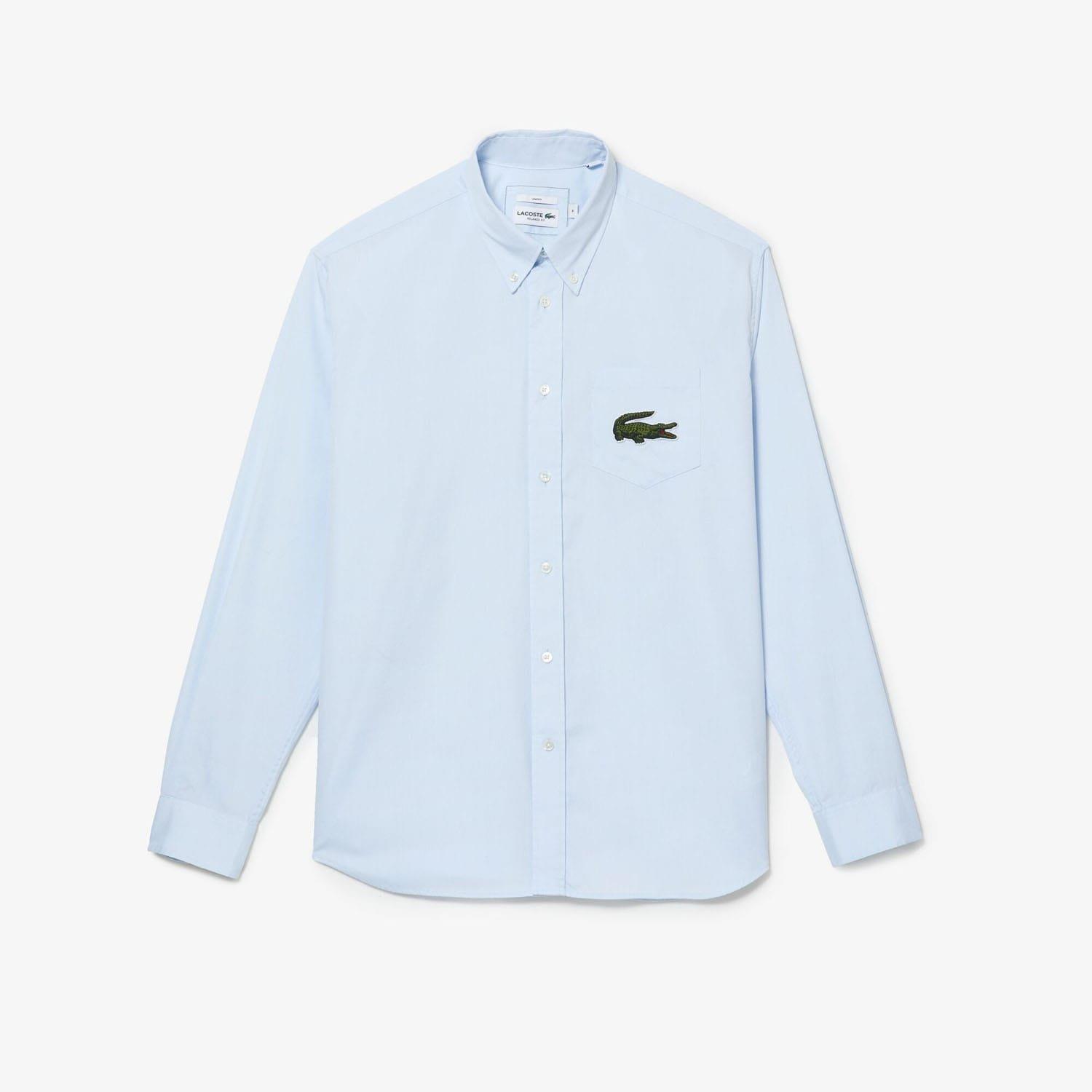 Light Blue - Lacoste - Relaxed Fit Striped Shirt - 4