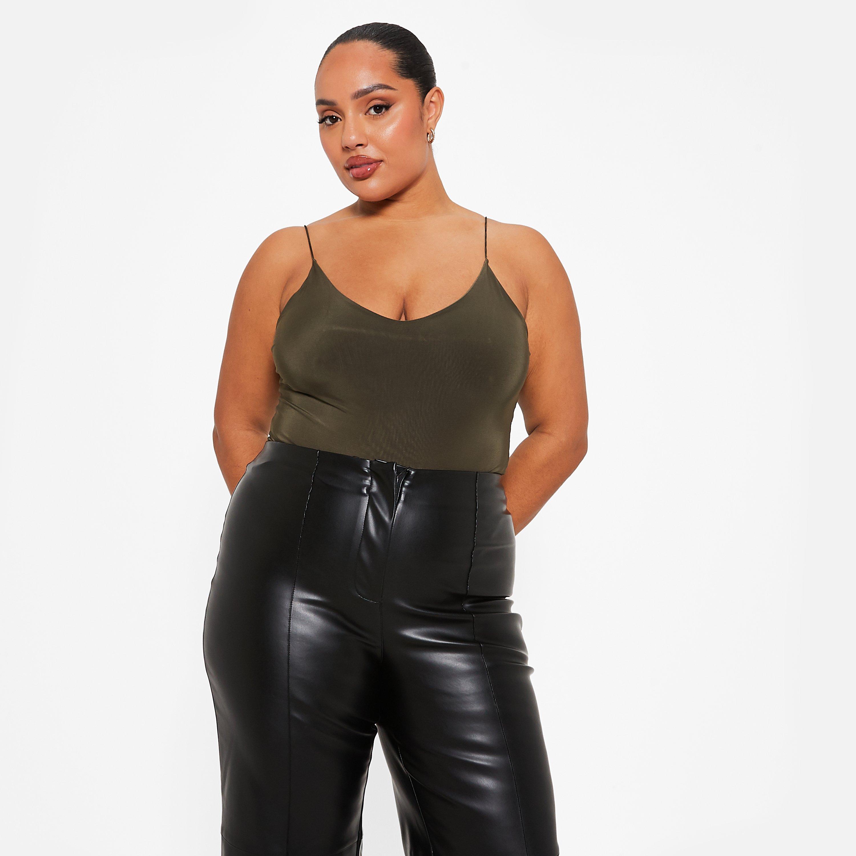 Kaki - I Saw It First - ISAWITFIRST Double Layered Cami Slinky Bodysuit - 1