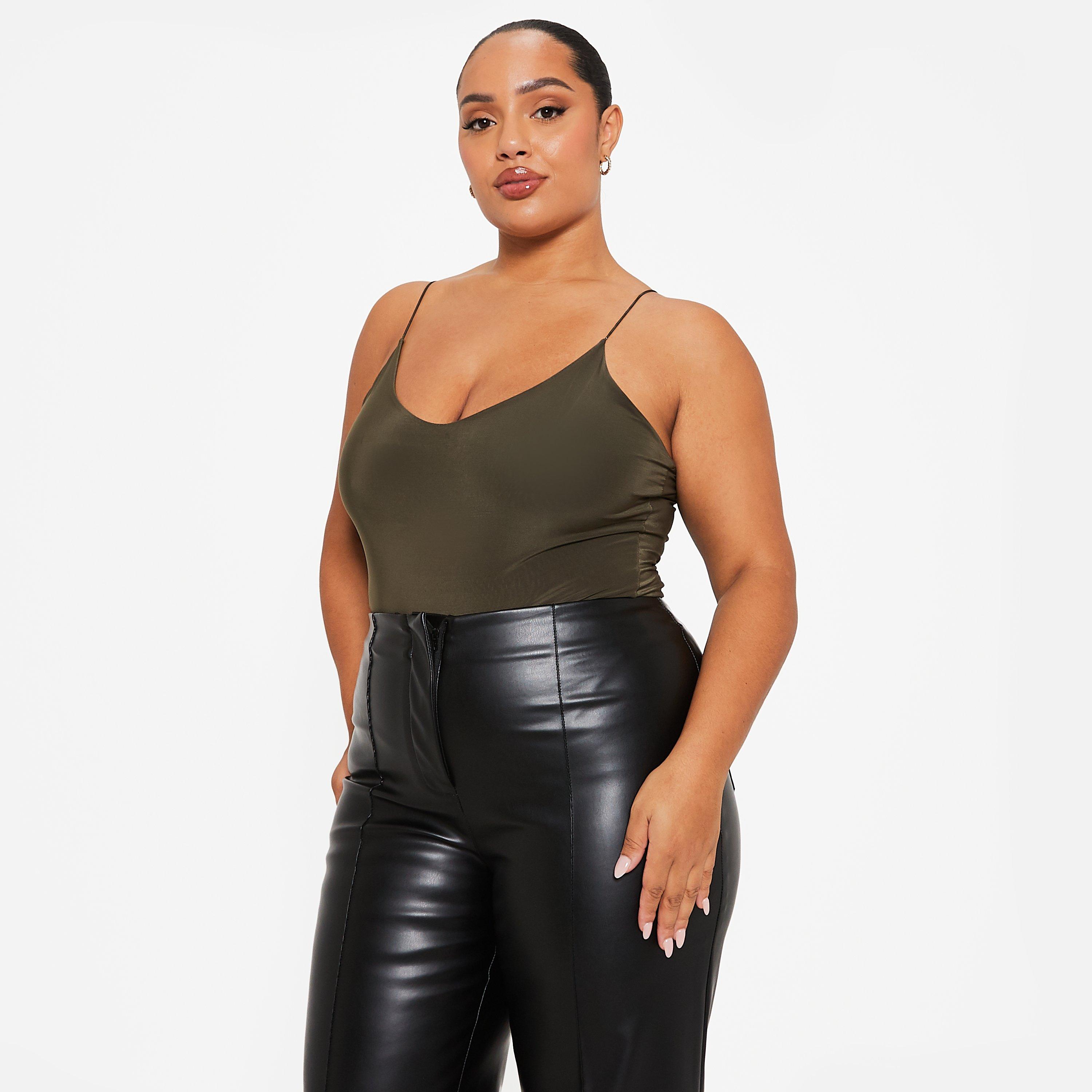 Khaki - I Saw It First - Double Layered Cami Slinky Bodysuit - 3