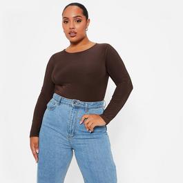 I Saw It First ISAWITFIRST Double Layered Crew Neck Slinky Bodysuit