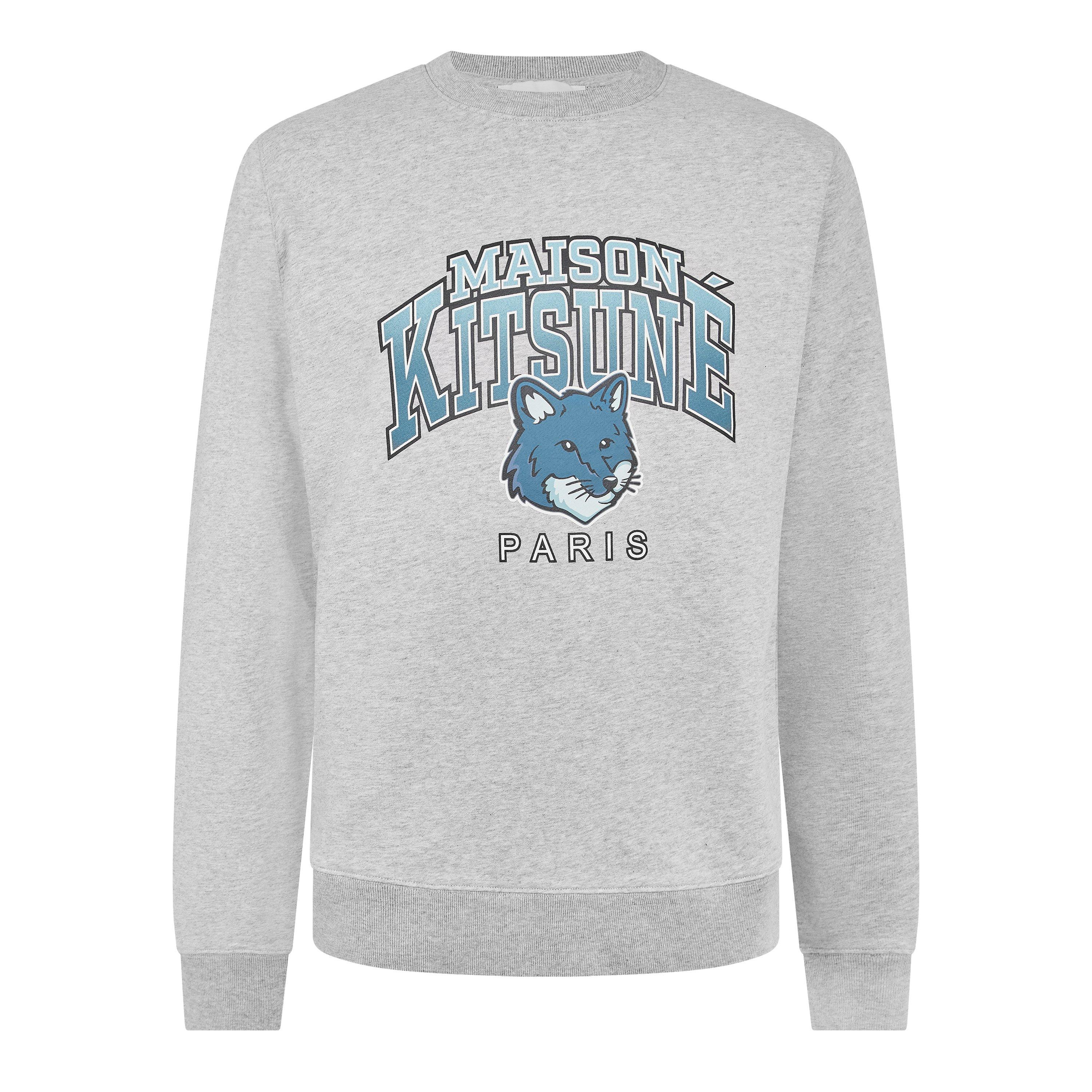 Grey - Maison Kitsune - Campus Fox Regular Sweatshirt - 1