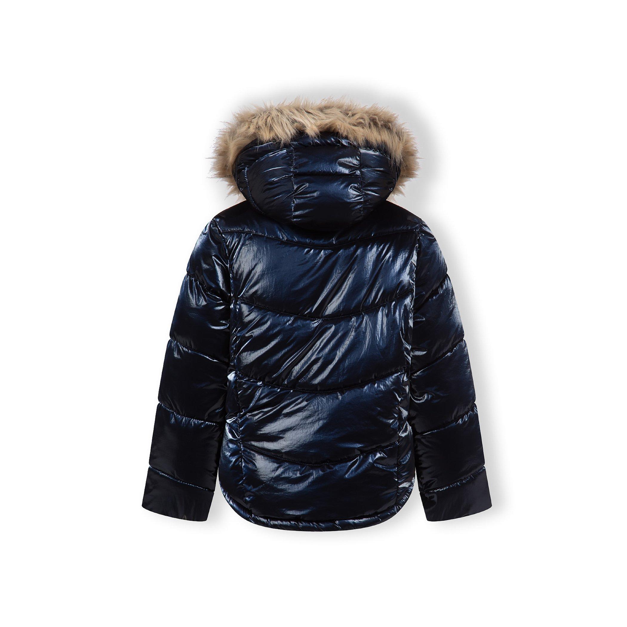 Dark Blue - Minoti - Girls winter jacket metallic finish navy - 5