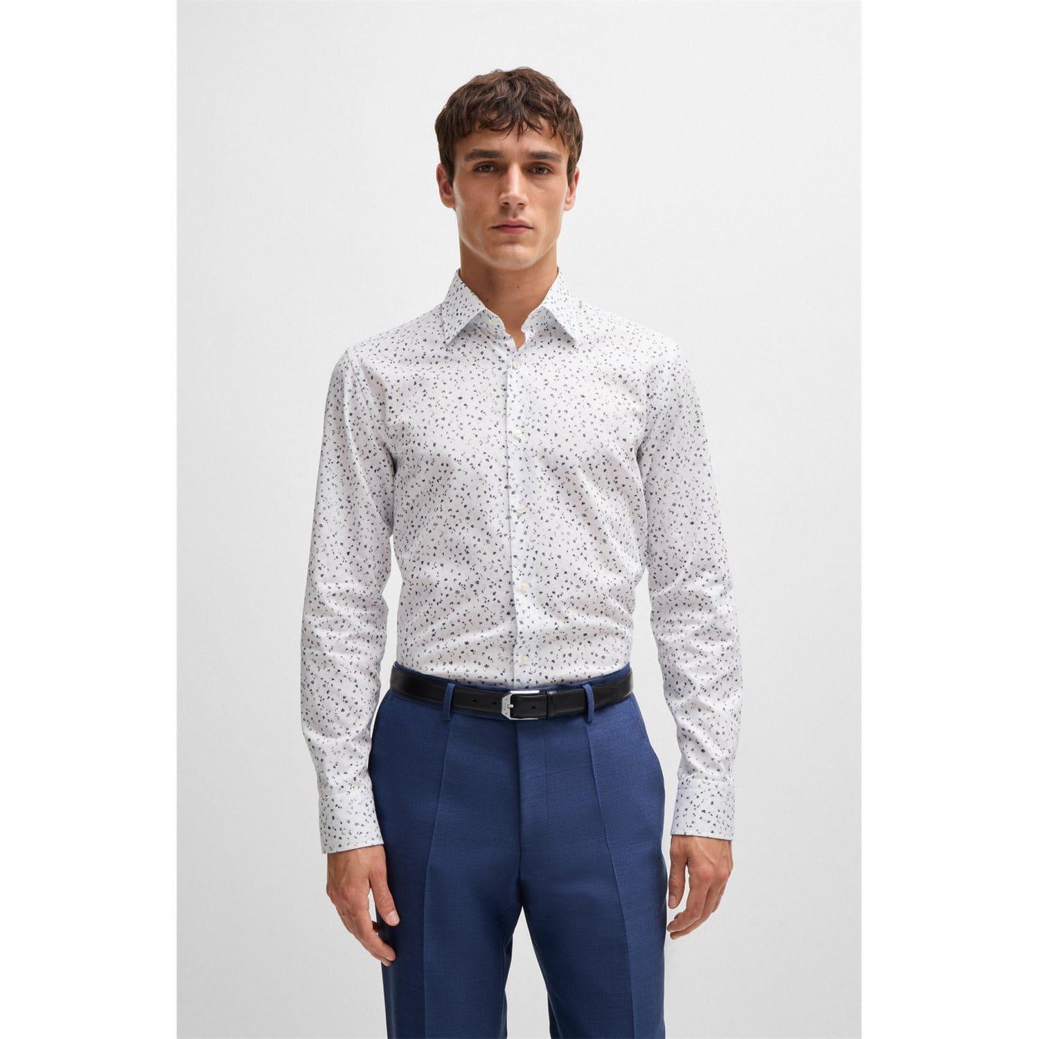 Light Blue - Boss - H-Hank Kent Slim Fit Shirt - 1