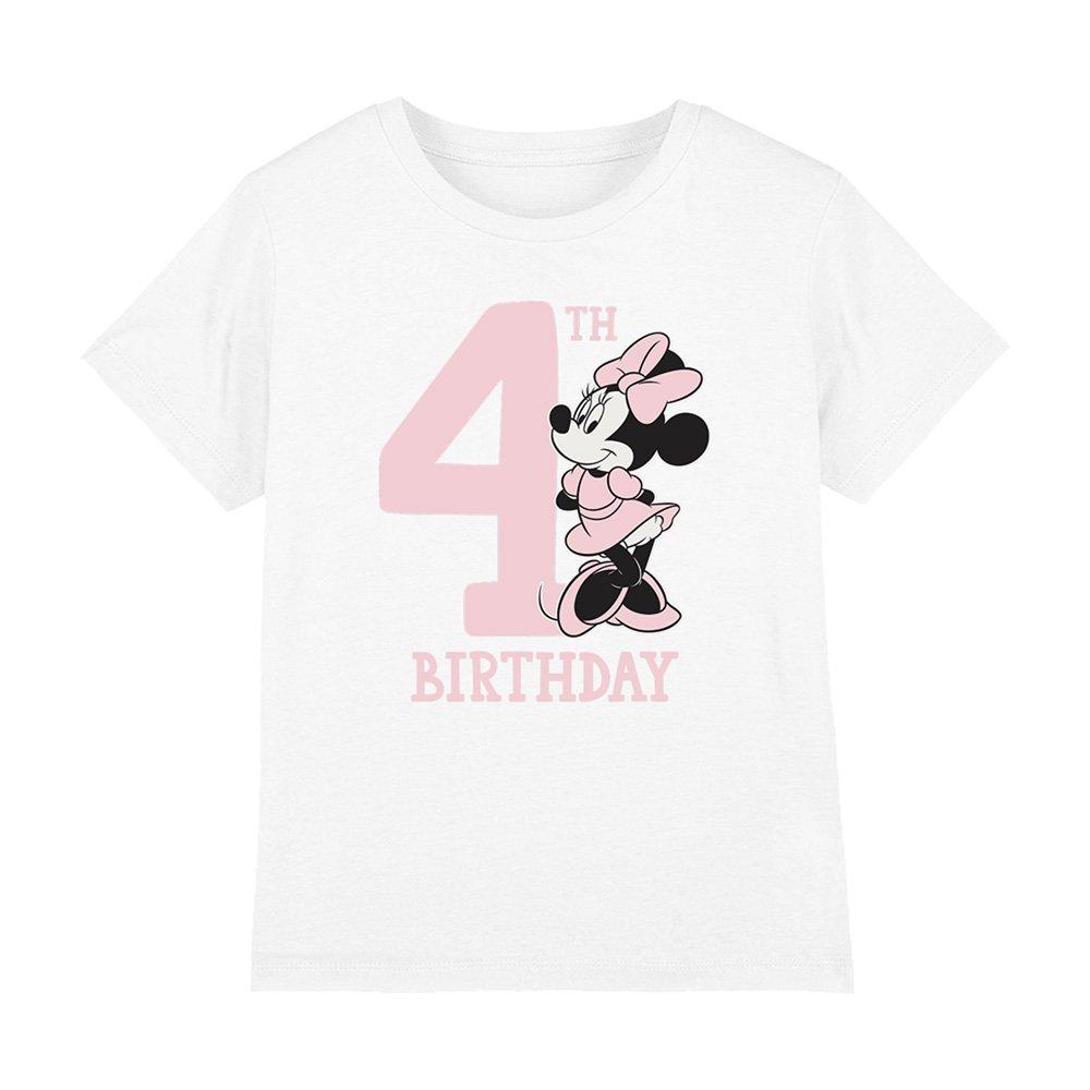 White - Minnie Mouse - Minnie Mouse 4Th Birthday Shirt T-Shirt White - 1