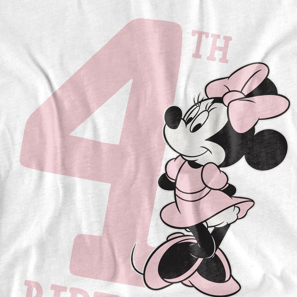 White - Minnie Mouse - Minnie Mouse 4Th Birthday Shirt T-Shirt White - 2