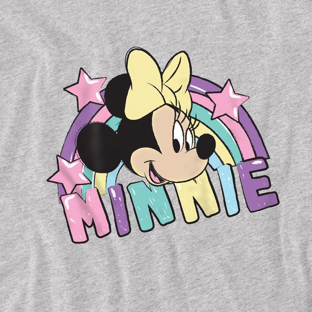 Grey - Minnie Mouse - Minnie Mouse Rainbow Head T-Shirt Grey - 2