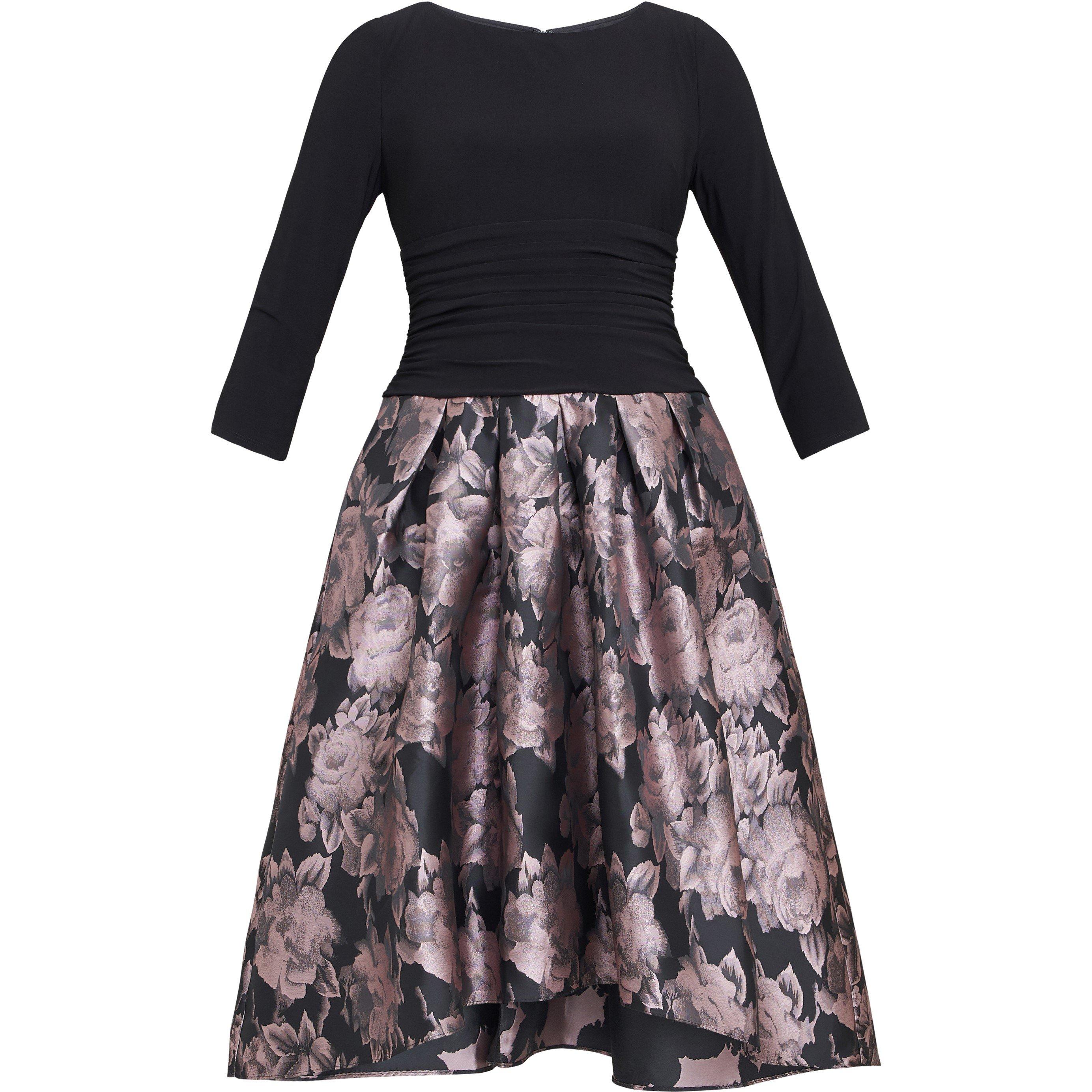 Black Pink - Gina Bacconi - Hannah Floral Printed Jacquard Dress - 4
