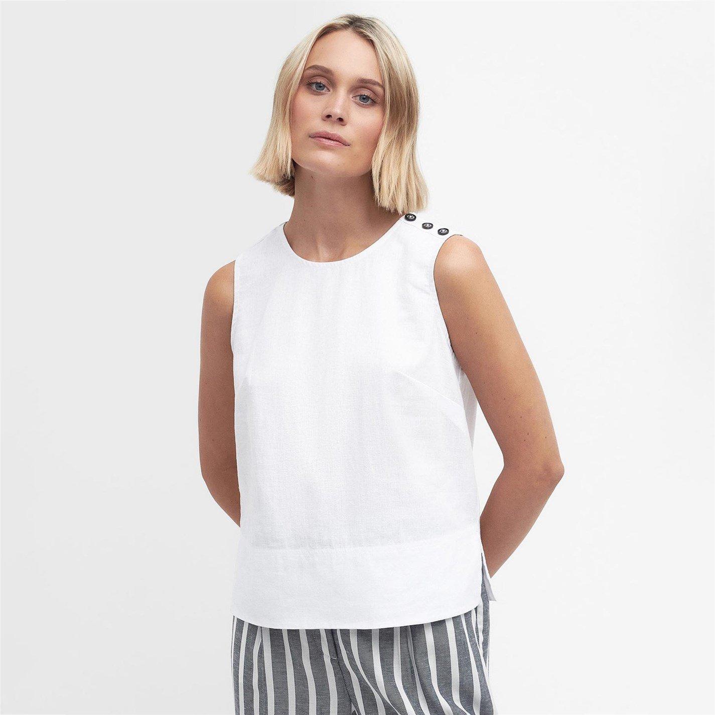 White - Barbour - Bathgate Tank Top - 2