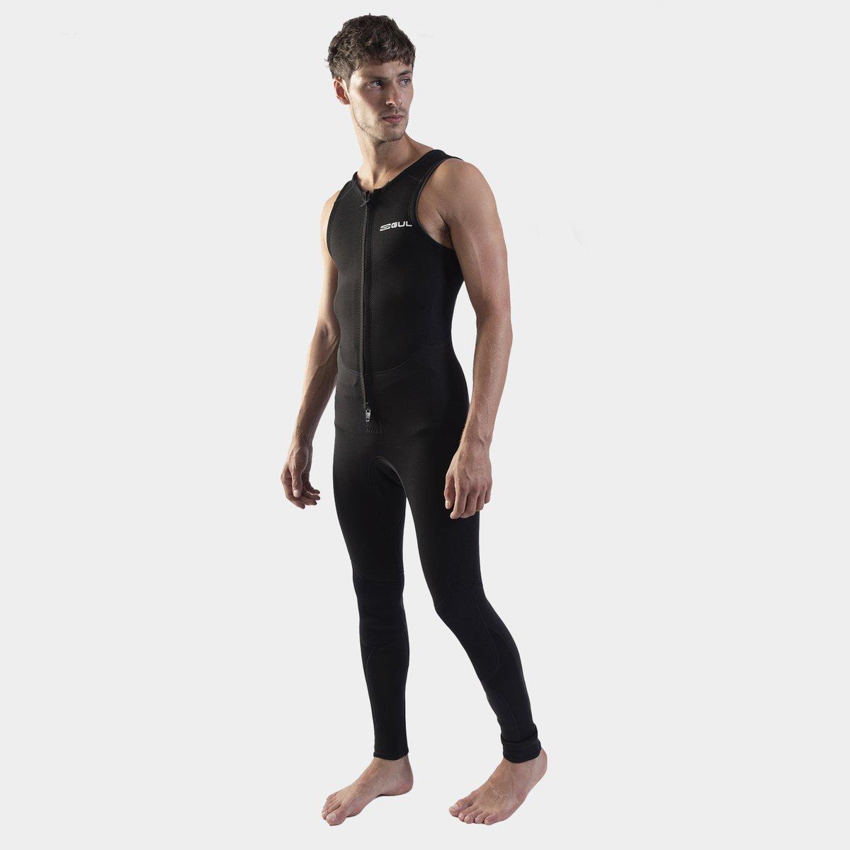 Black - Gul - MENS RESPONSE 3/2MM FLATLOCK LONGJOHN WETSUIT - 1