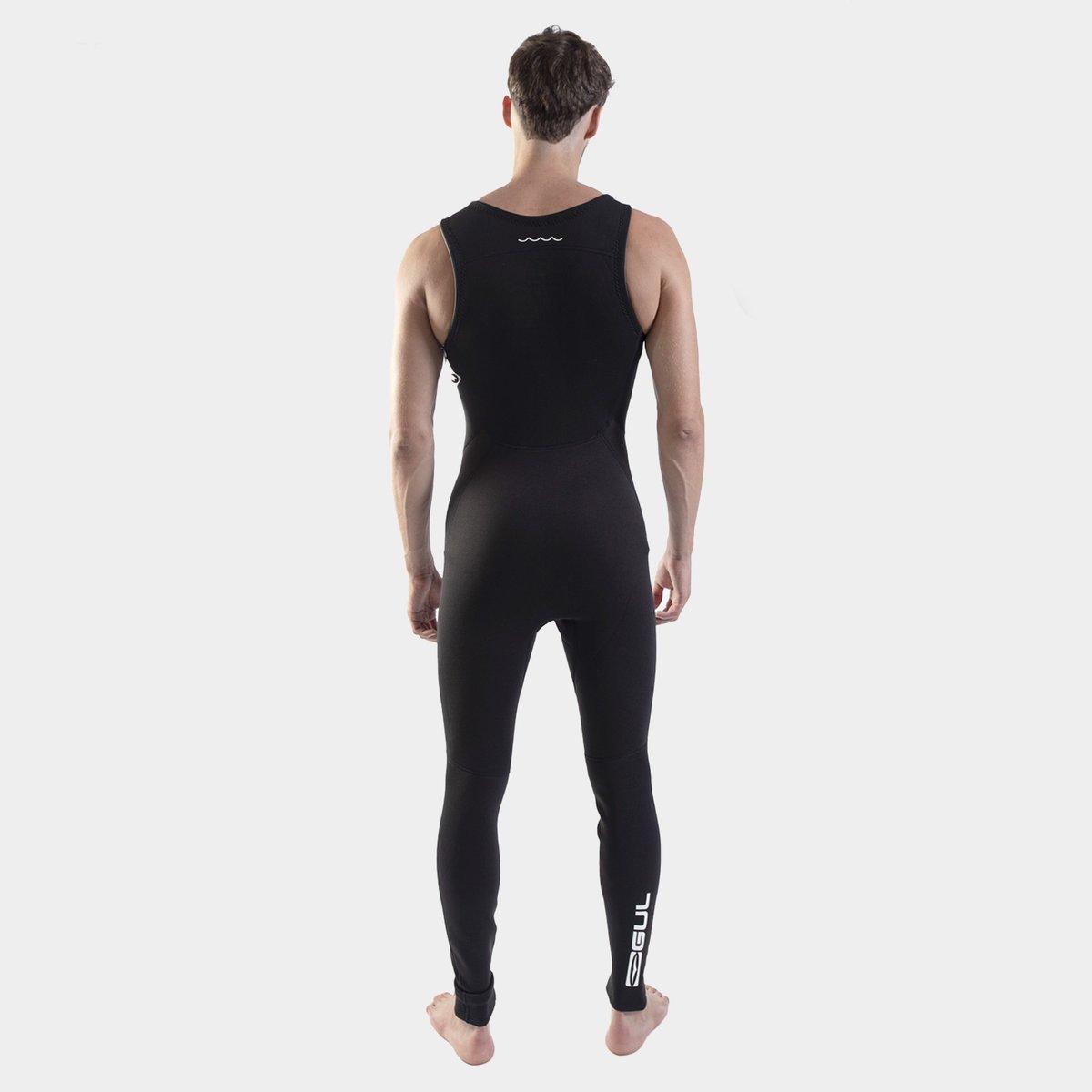 Black - Gul - MENS RESPONSE 3/2MM FLATLOCK LONGJOHN WETSUIT - 2