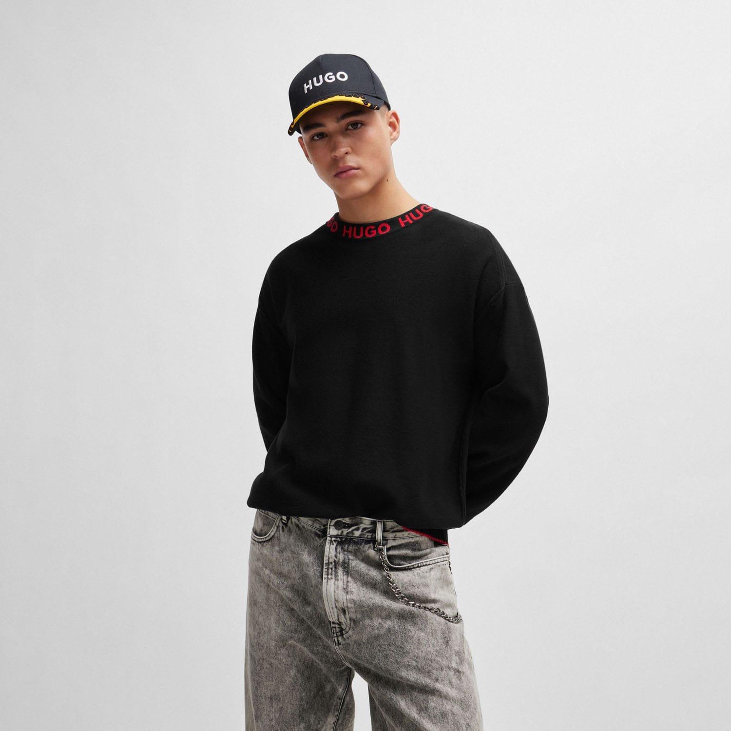 Black - Boss - Smarlo Logo Collar Sweater - 1