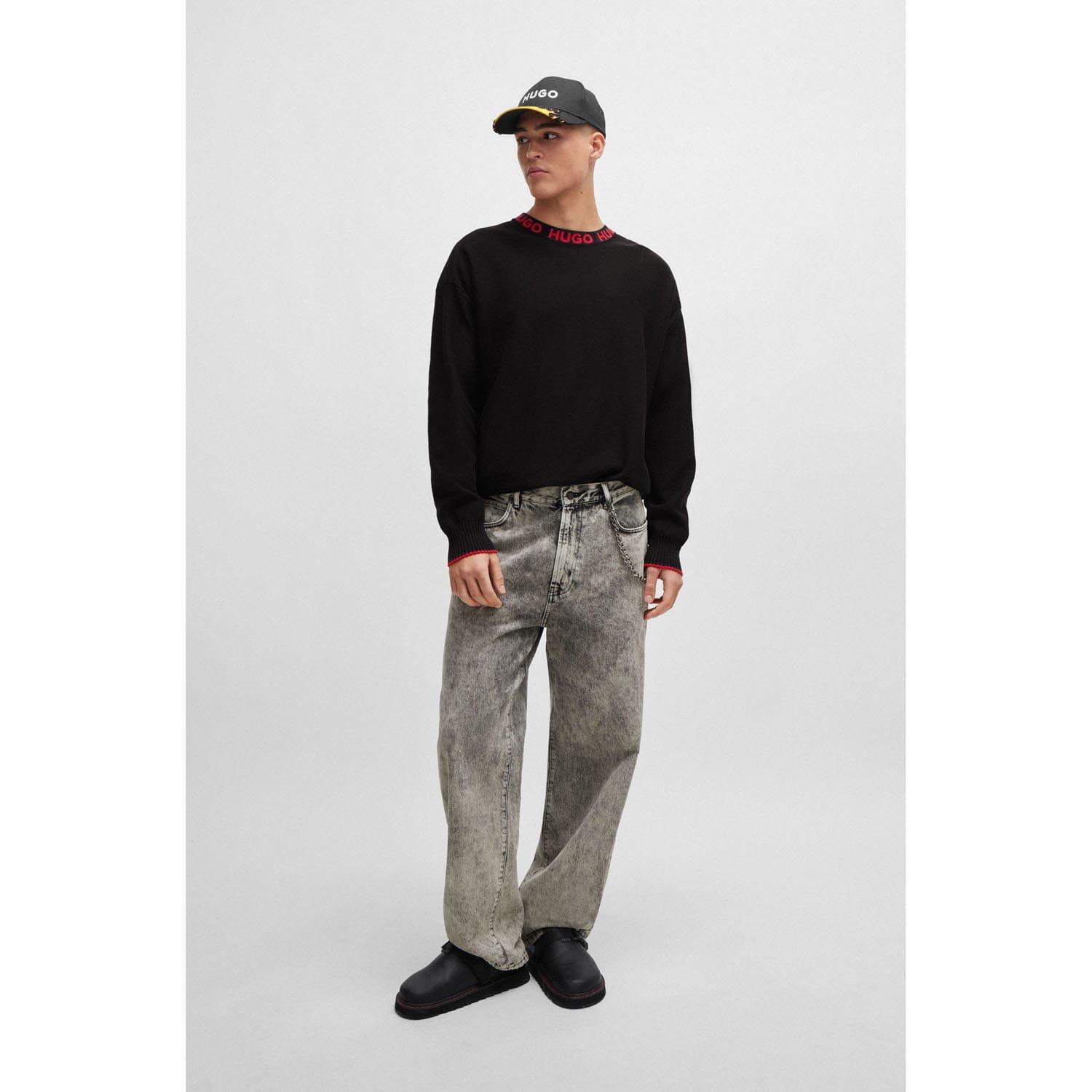 Black - Boss - Smarlo Logo Collar Sweater - 4