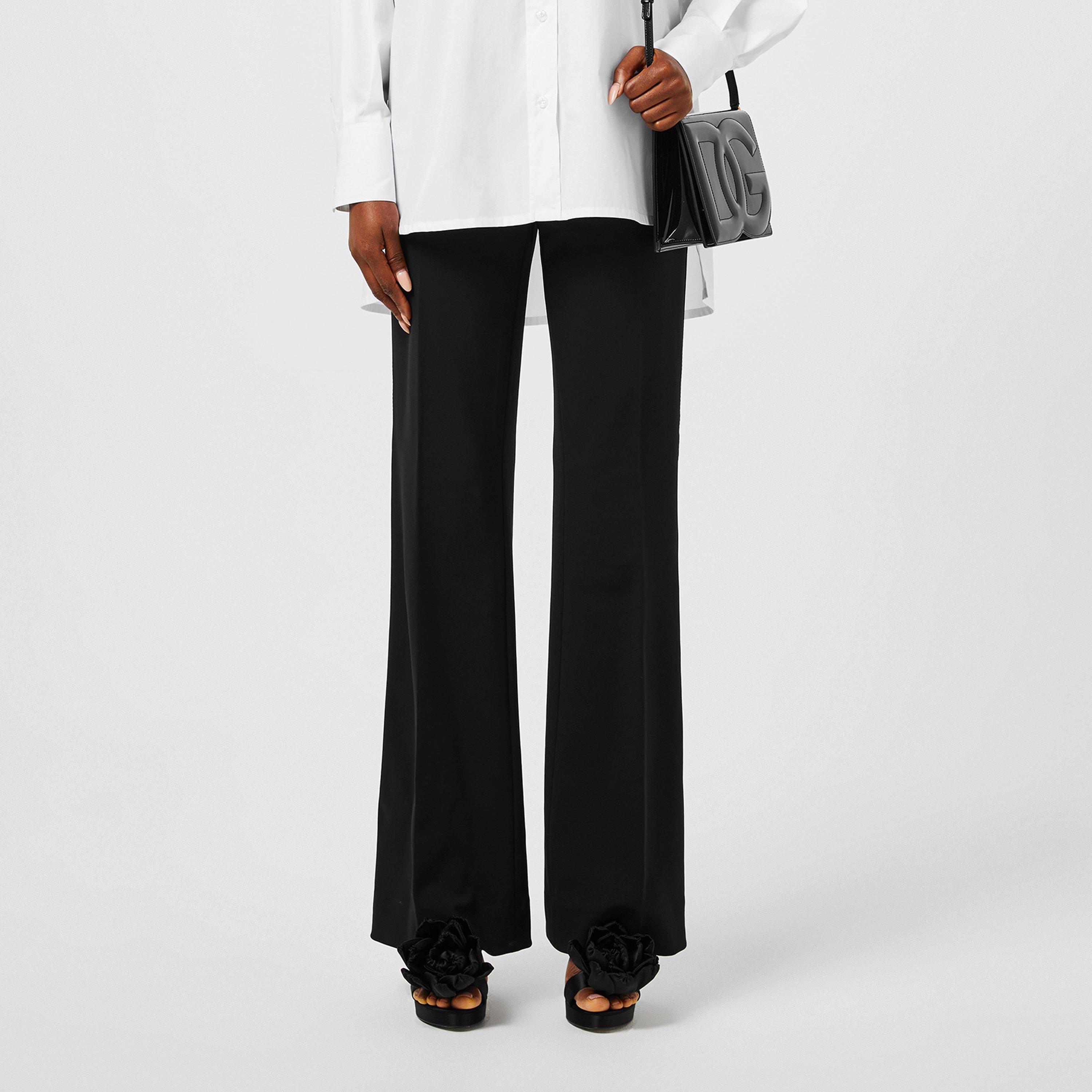 NERO - Dolce and Gabbana - Stretch Jersey Flared Pants - 1