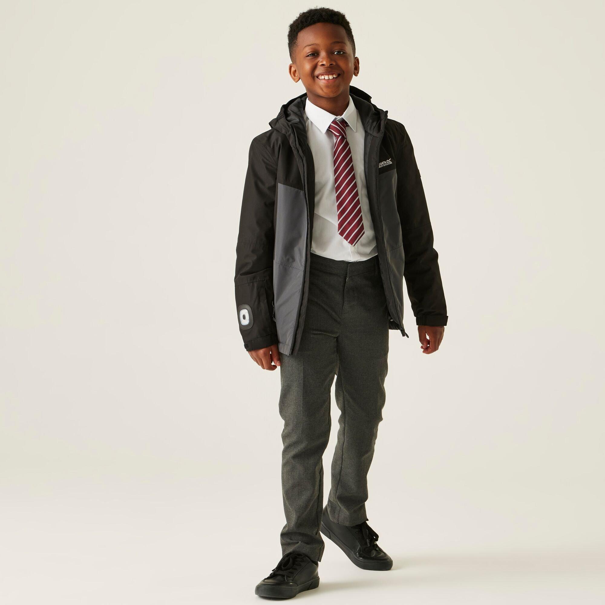 Black - Regatta - Kids' Beamz Waterproof Reflective Insulated Jacket - 4