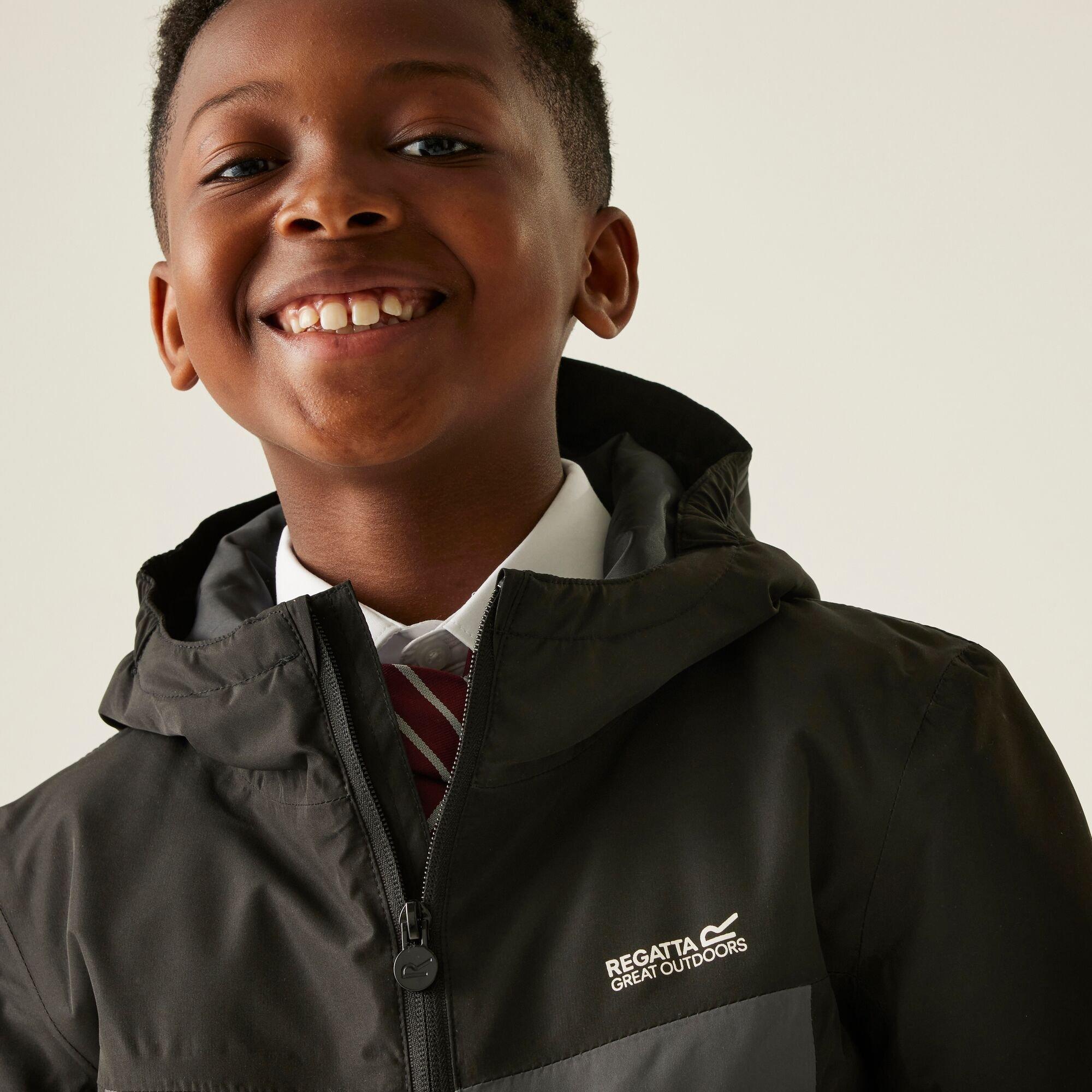 Black - Regatta - Kids' Beamz Waterproof Reflective Insulated Jacket - 5