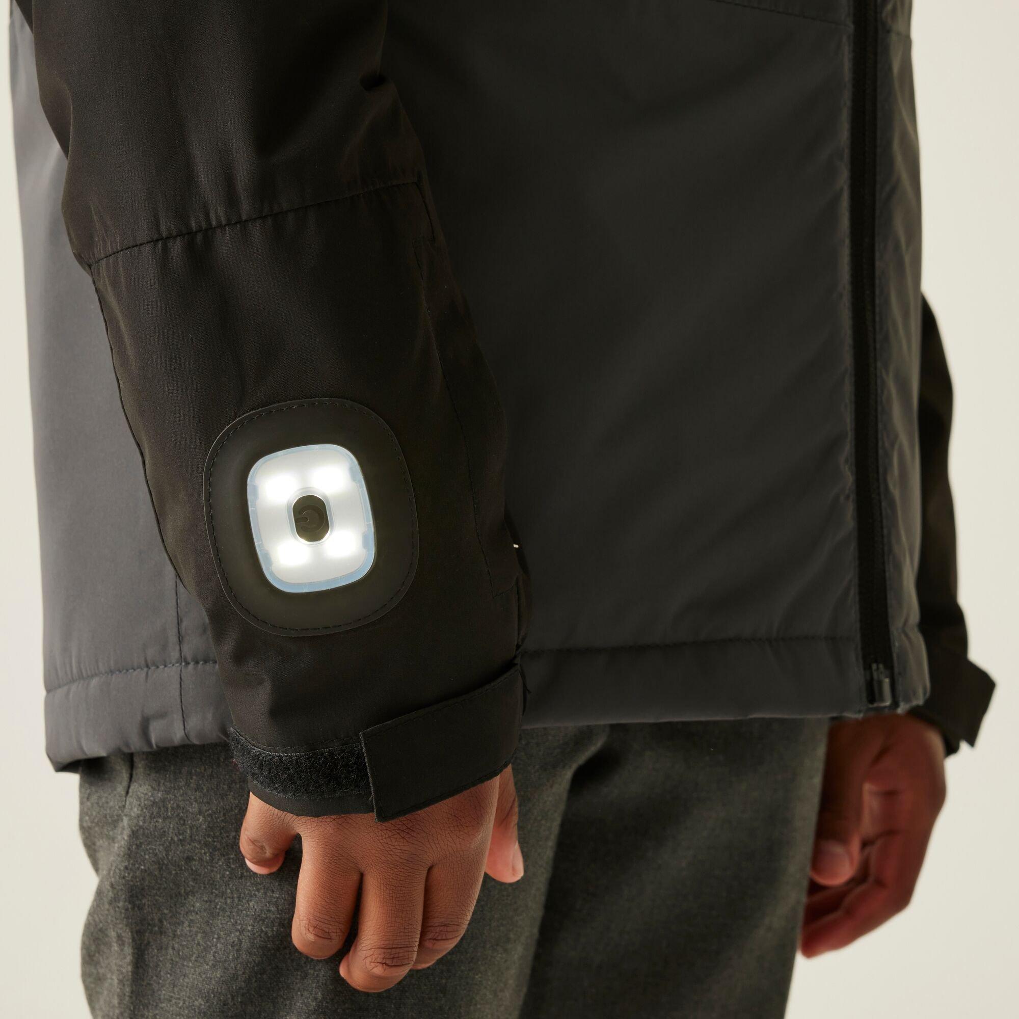 Black - Regatta - Kids' Beamz Waterproof Reflective Insulated Jacket - 6