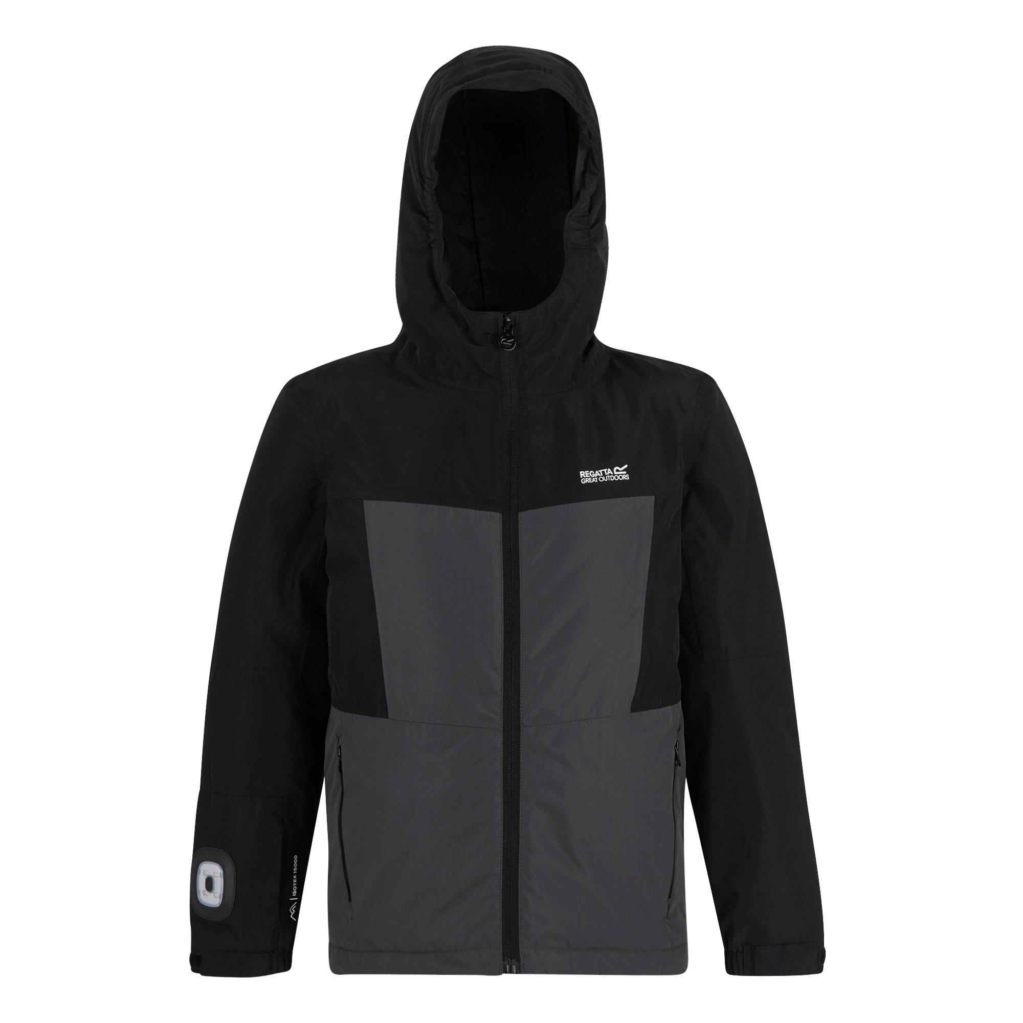 Black - Regatta - Kids' Beamz Waterproof Reflective Insulated Jacket - 9