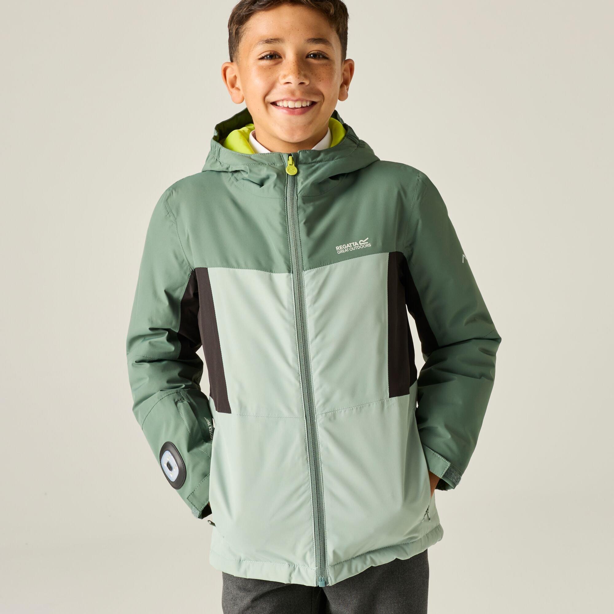Dark Forest/Gla - Regatta - Kids Beamz Waterproof Jacket - 2