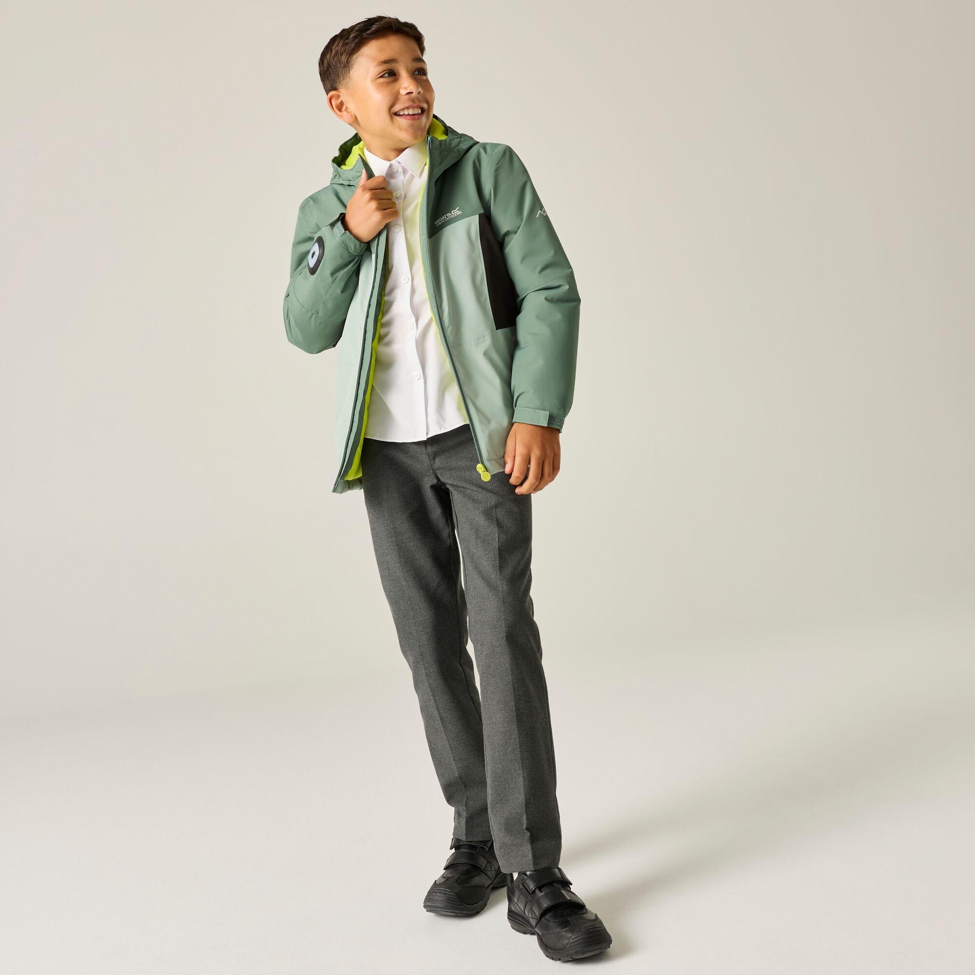Dark Forest/Gla - Regatta - Kids Beamz Waterproof Jacket - 3