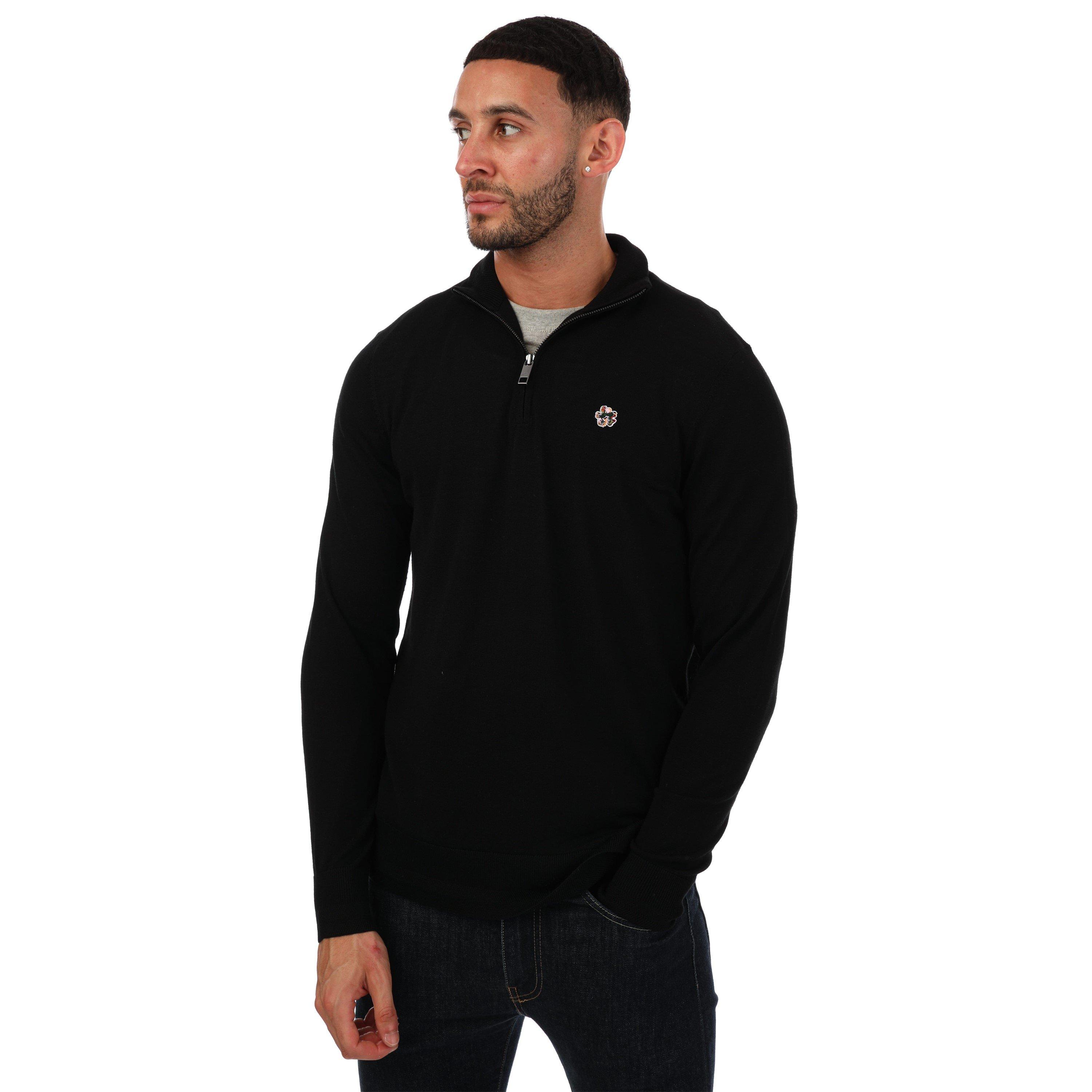 Black - Ted Baker - Tooting Half-Zip Sweatshirt - 1