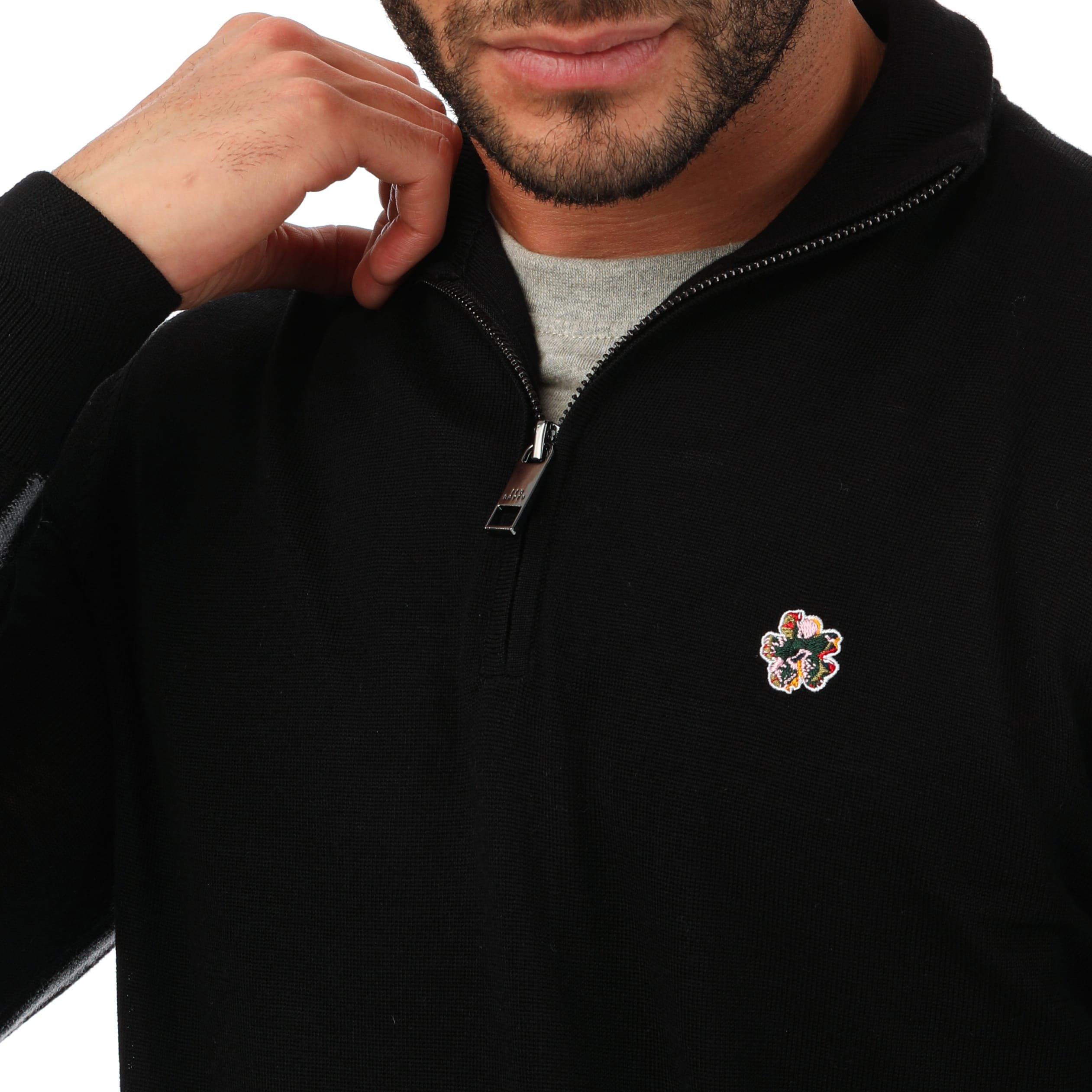 Black - Ted Baker - Tooting Half-Zip Sweatshirt - 3