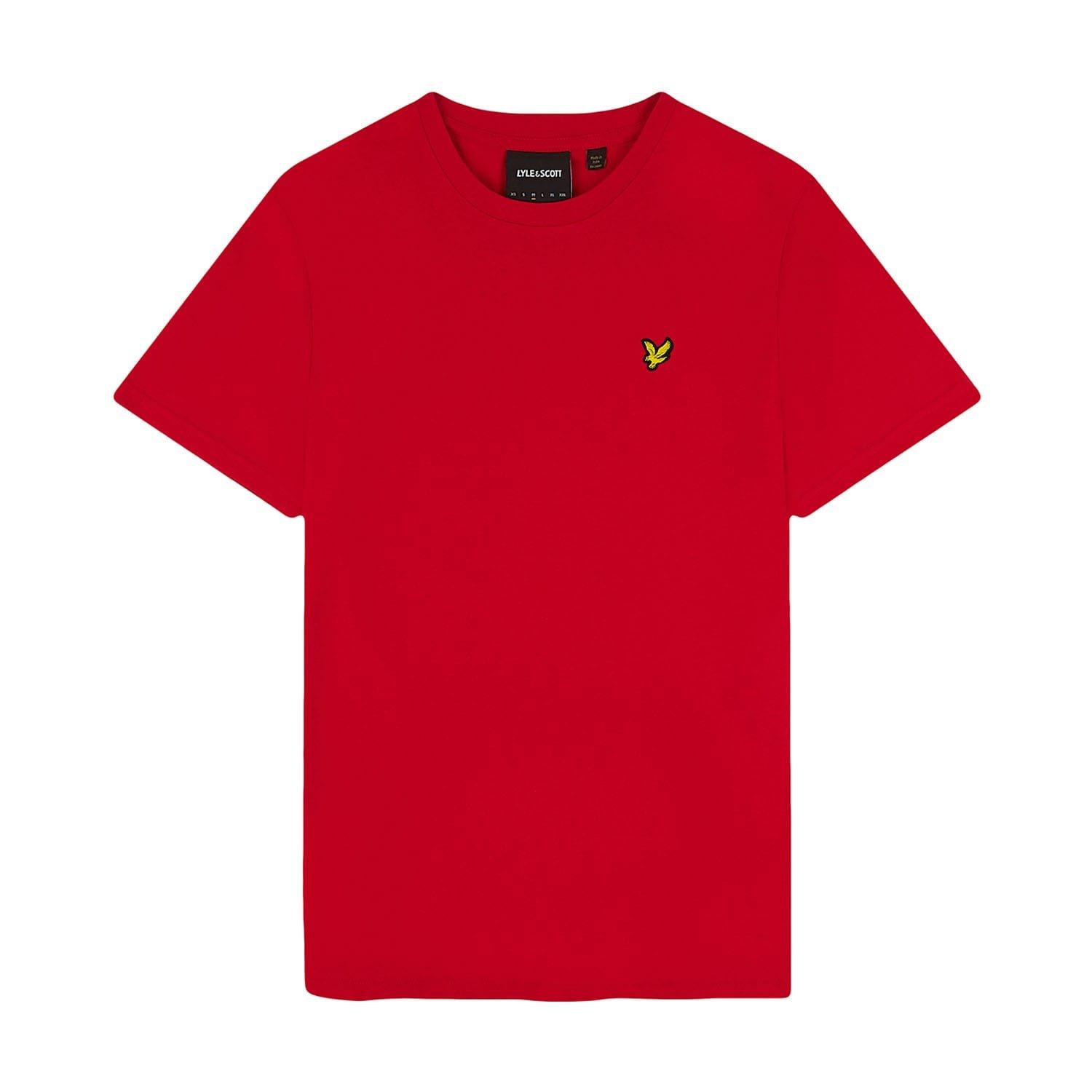 Red - Lyle and Scott - Plain T-Shirt - 5