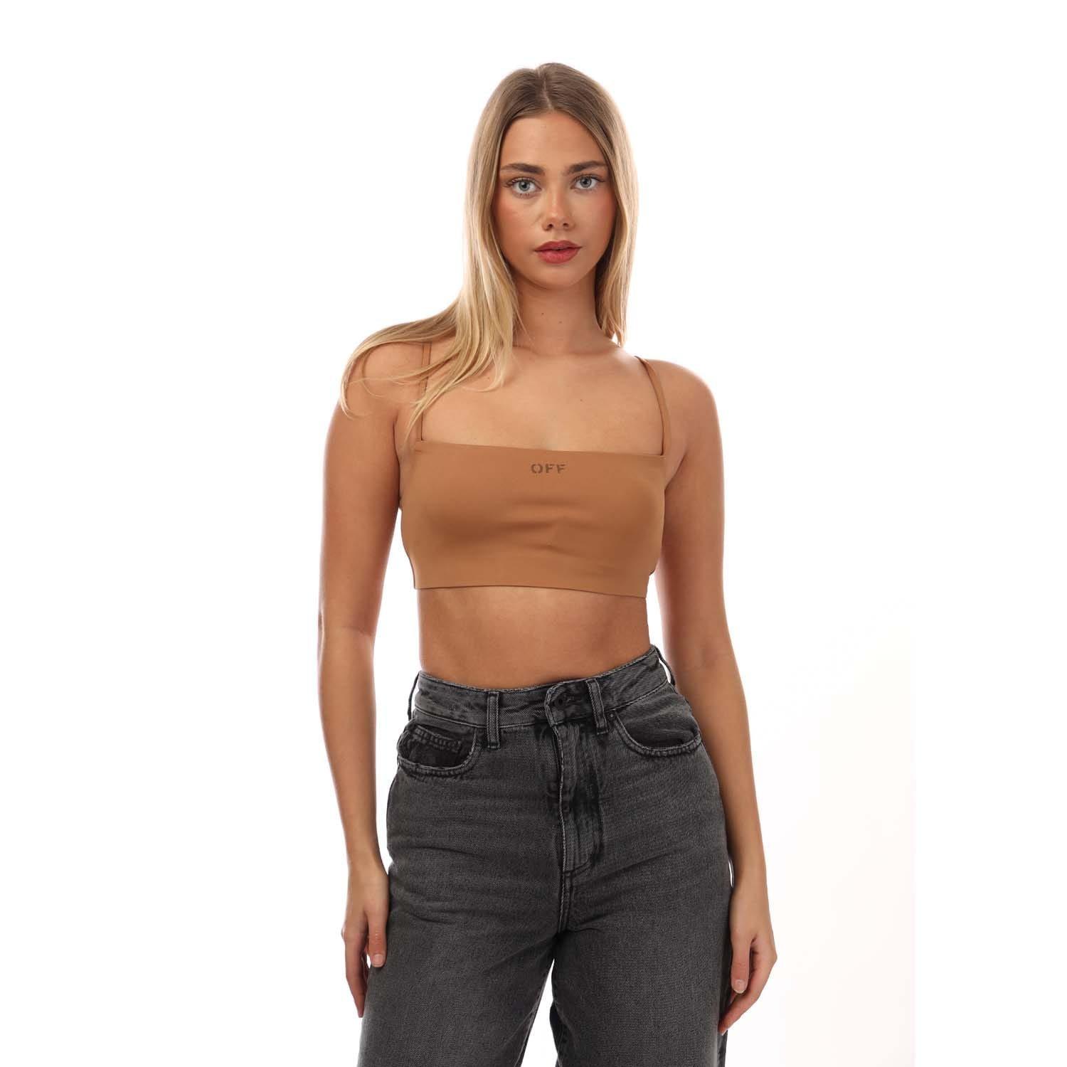 Brown - Off White - Straight Neckline Sleek Top - 1