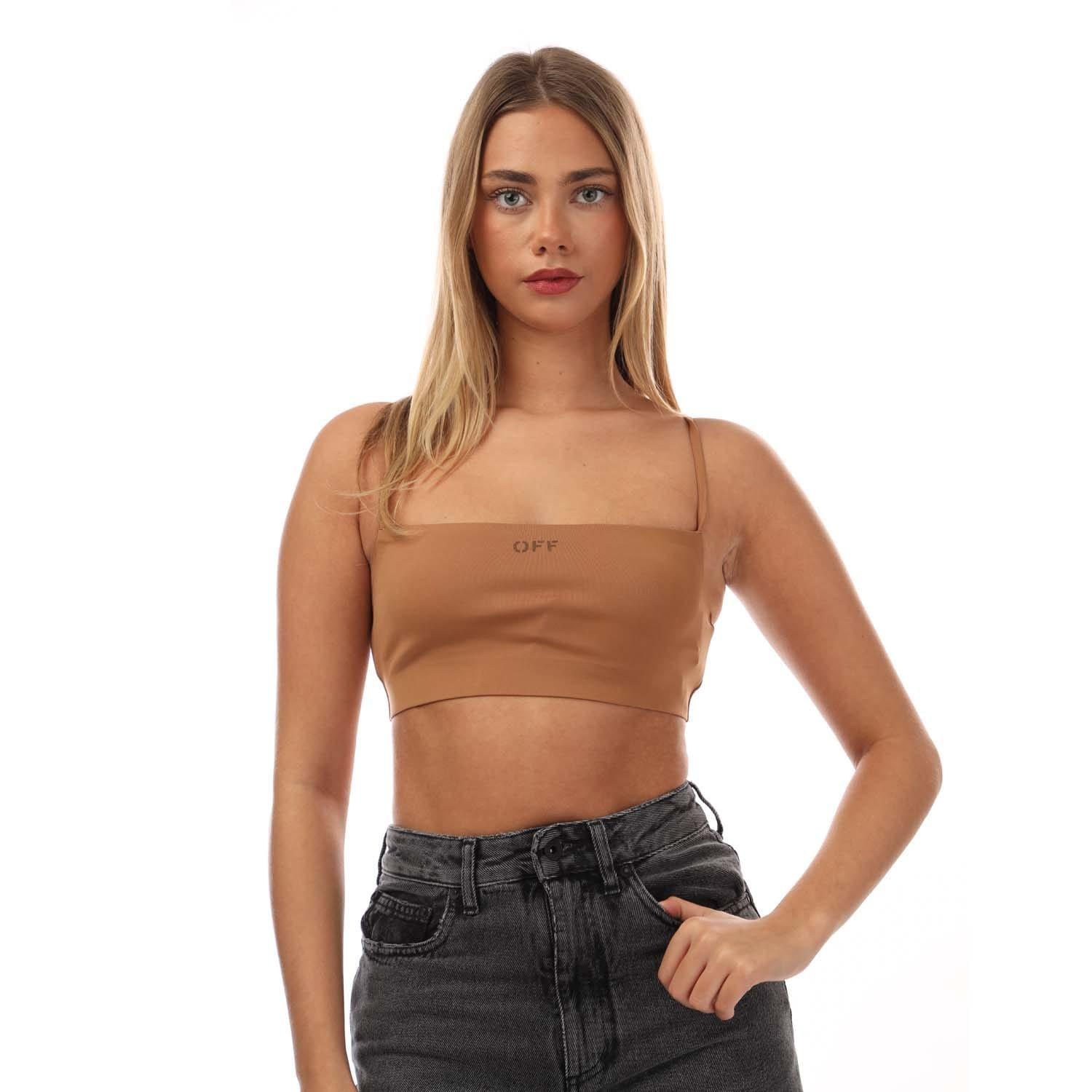 Brown - Off White - Straight Neckline Sleek Top - 3