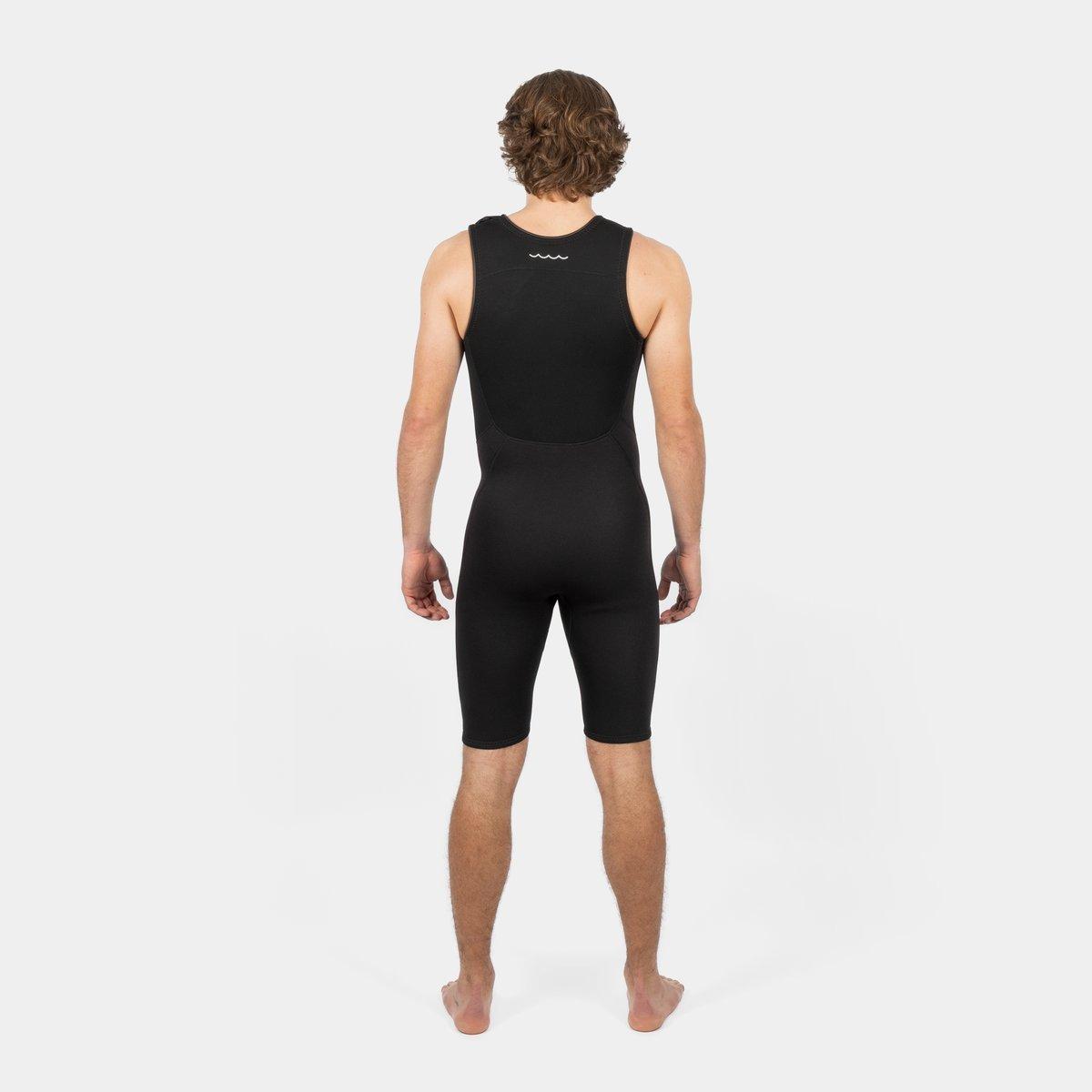 Black - Gul - MENS RESPONSE 3/2MM FLATLOCK SHORTJOHN WETSUIT - 16