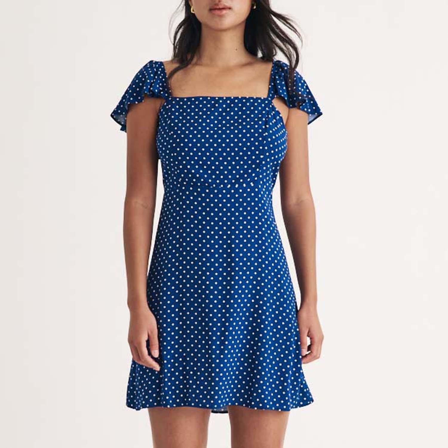 Blue - Nobodys Child - Elise Polka Dot Mini Dress - 1