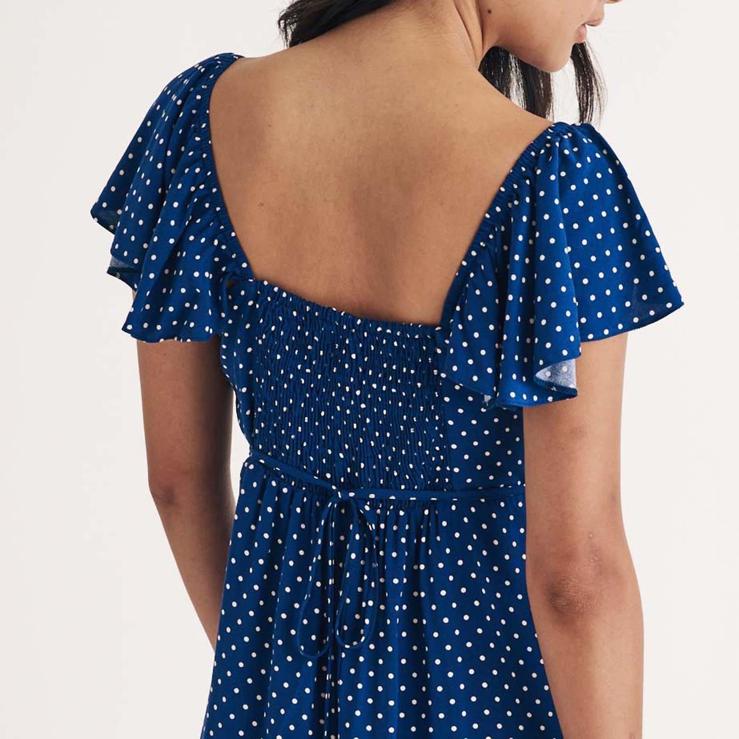 Blue - Nobodys Child - Elise Polka Dot Mini Dress - 3