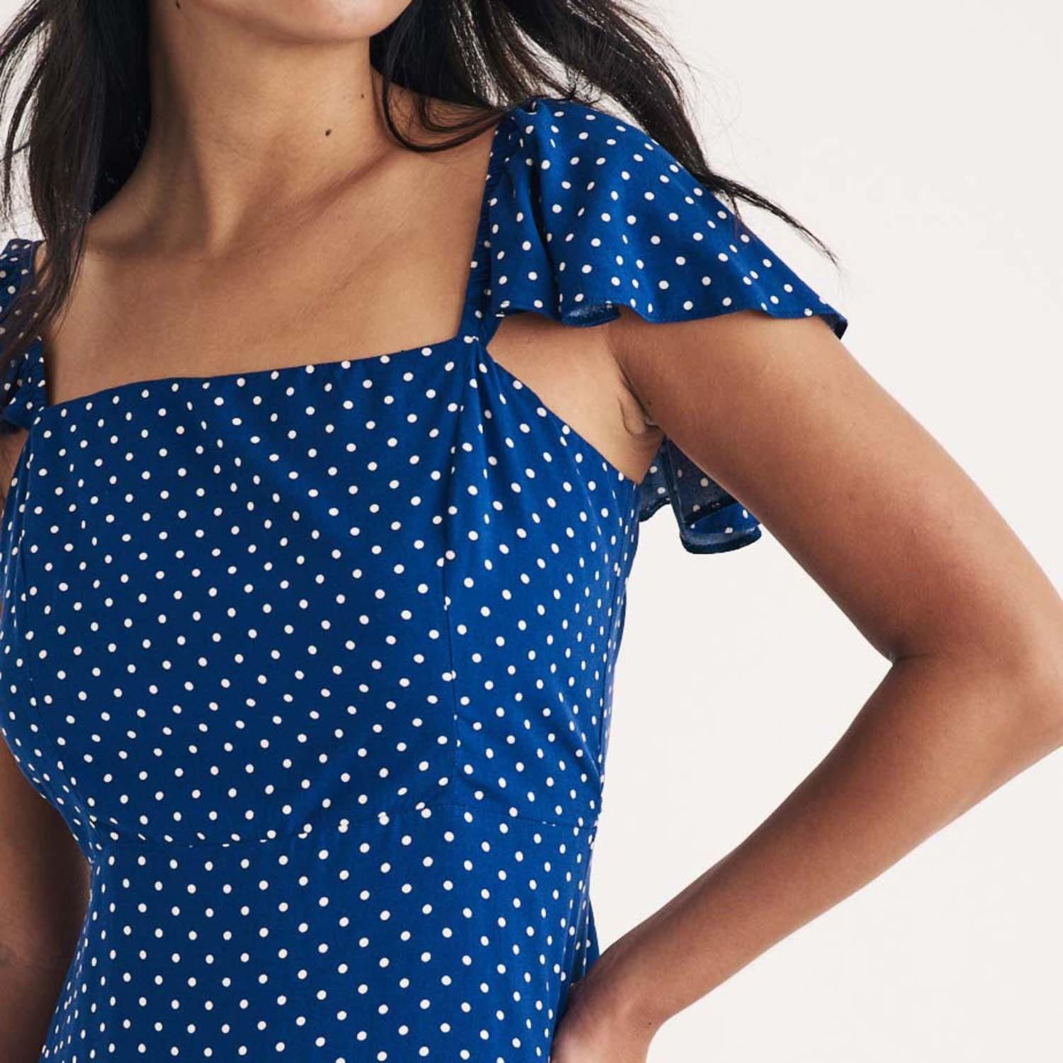 Blue - Nobodys Child - Elise Polka Dot Mini Dress - 4