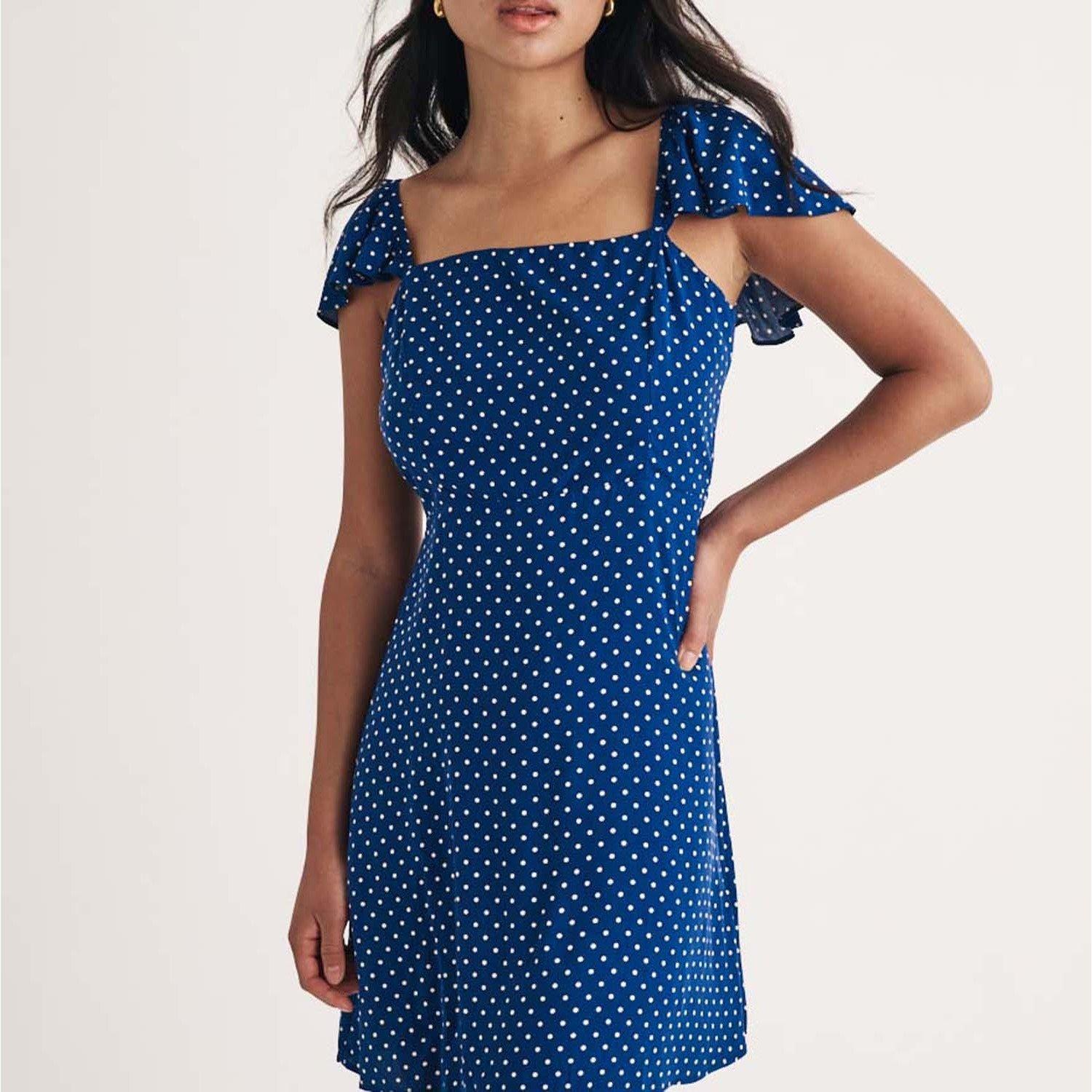 Blue - Nobodys Child - Elise Polka Dot Mini Dress - 5