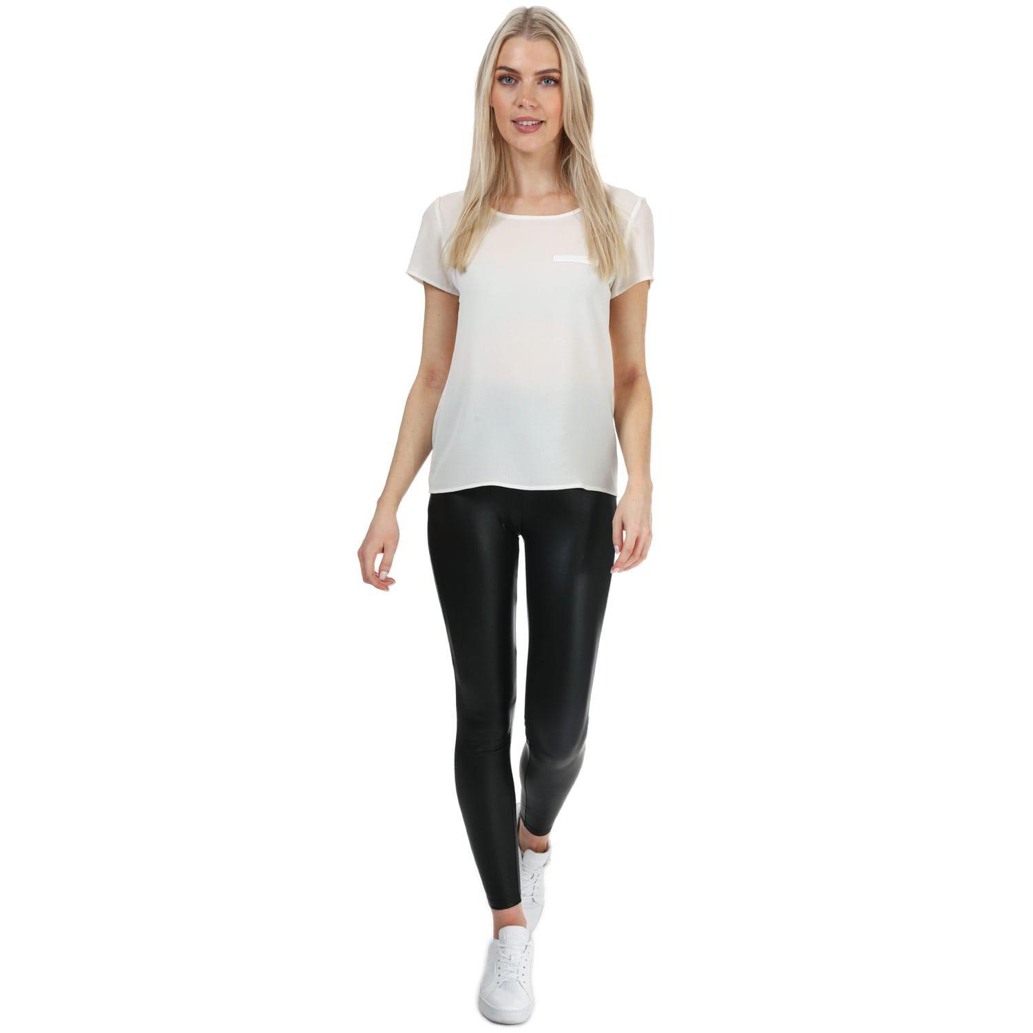 Black - Only - Cool Coated Leggings - 3