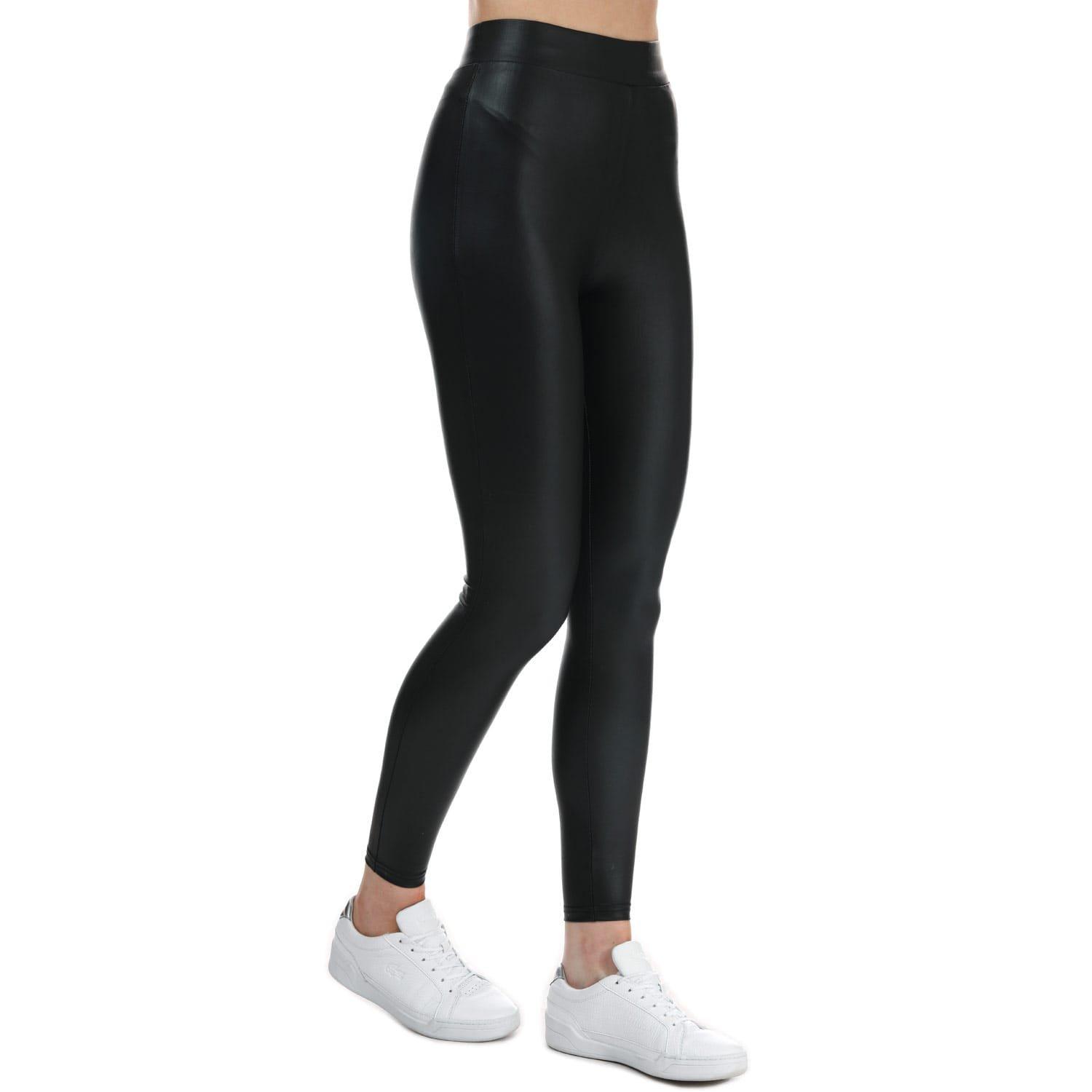 Black - Only - Cool Coated Leggings - 4