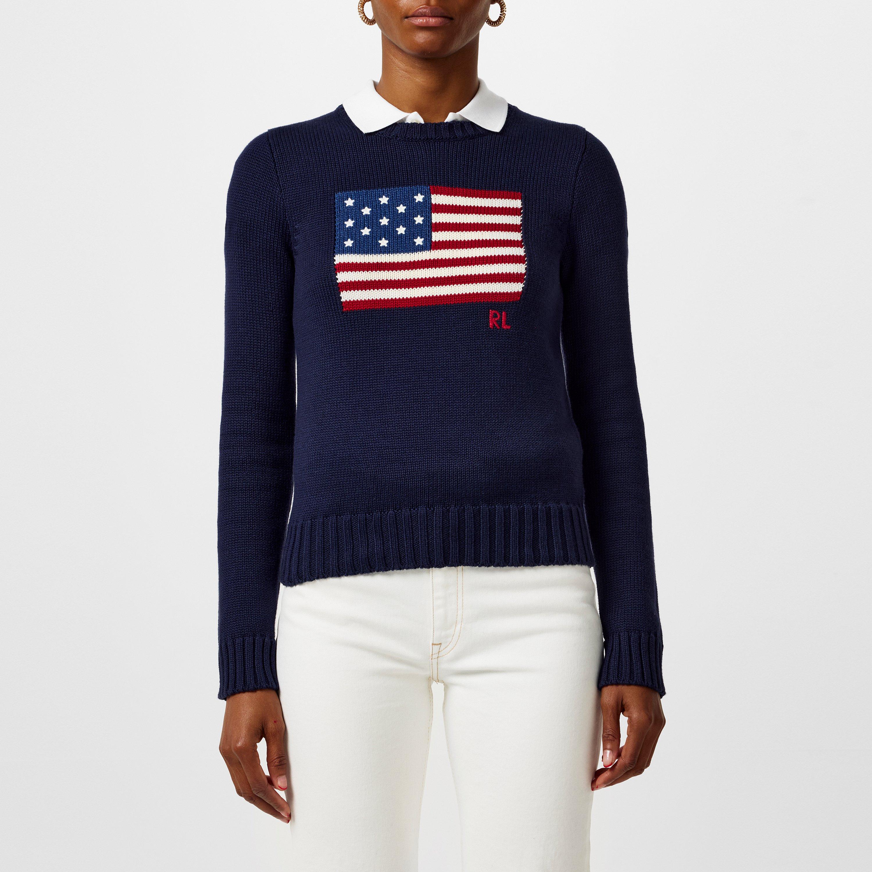 Navy - Polo Ralph Lauren - Women's Flag Knit Jumper - 3