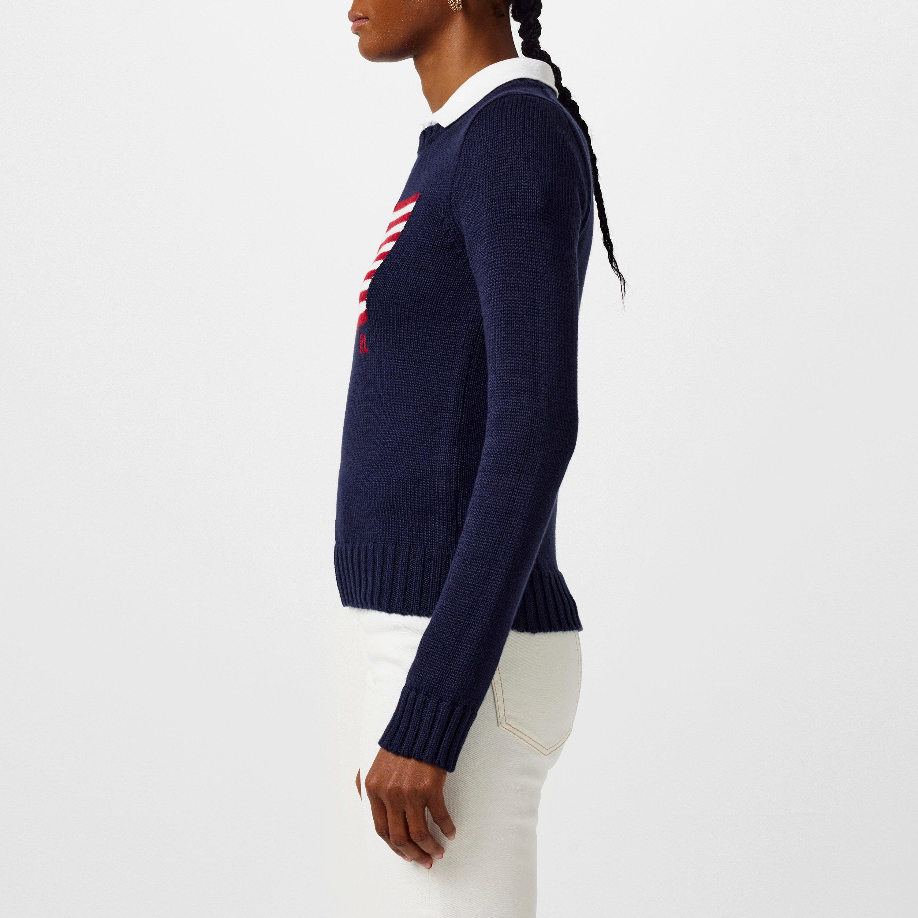 Navy - Polo Ralph Lauren - Women's Flag Knit Jumper - 5