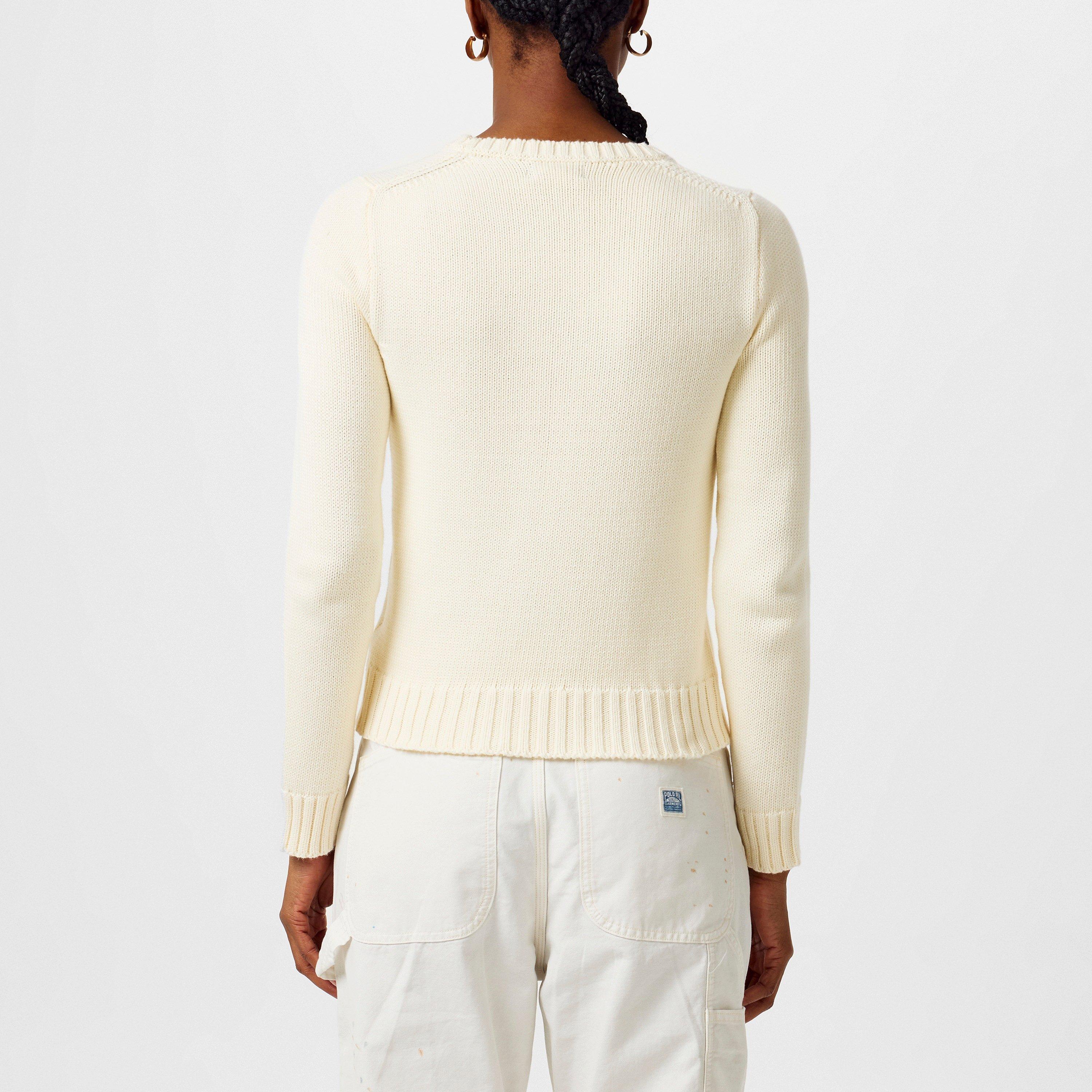 Cream - Polo Ralph Lauren - Women's Flag Knit Jumper - 4