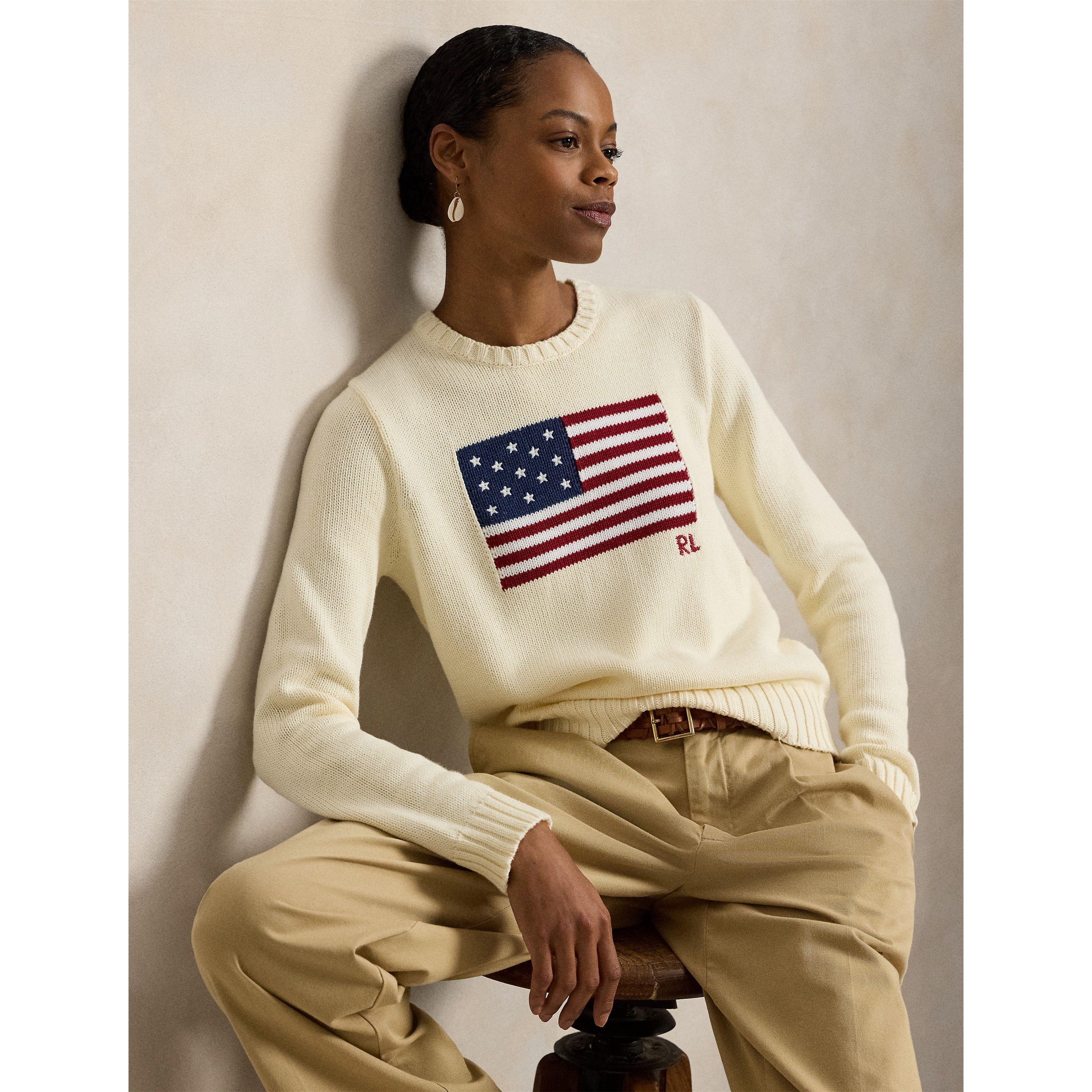 Cream - Polo Ralph Lauren - Women's Flag Knit Jumper - 6