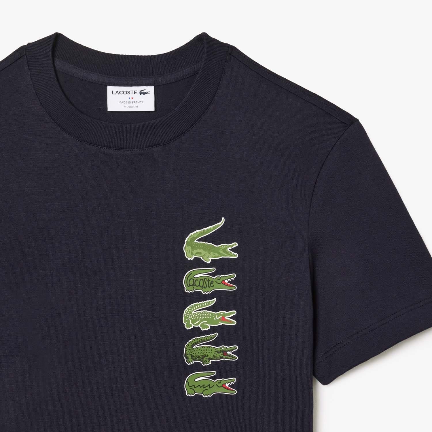 Blue - Lacoste - Regular Fit Iconic Croc T-Shirt - 2