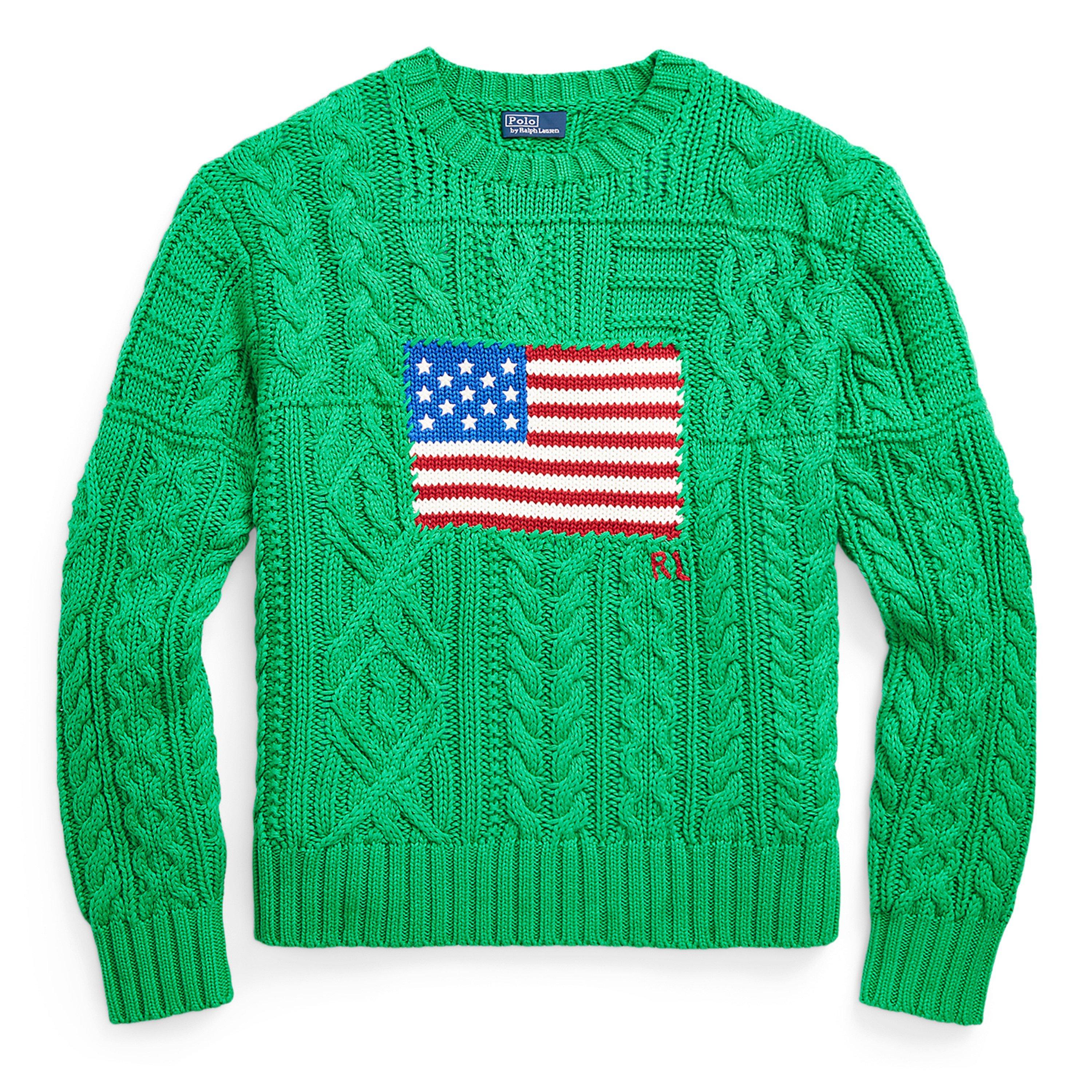 Stem Green - Polo Ralph Lauren - Aran Flag Knit Jumper - 1