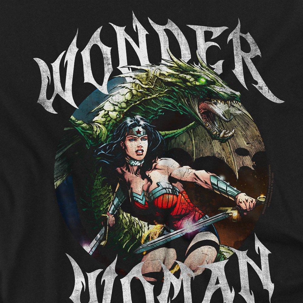 Black - DC Comics - Wonder Woman Dragon Cover T-Shirt Black - 2