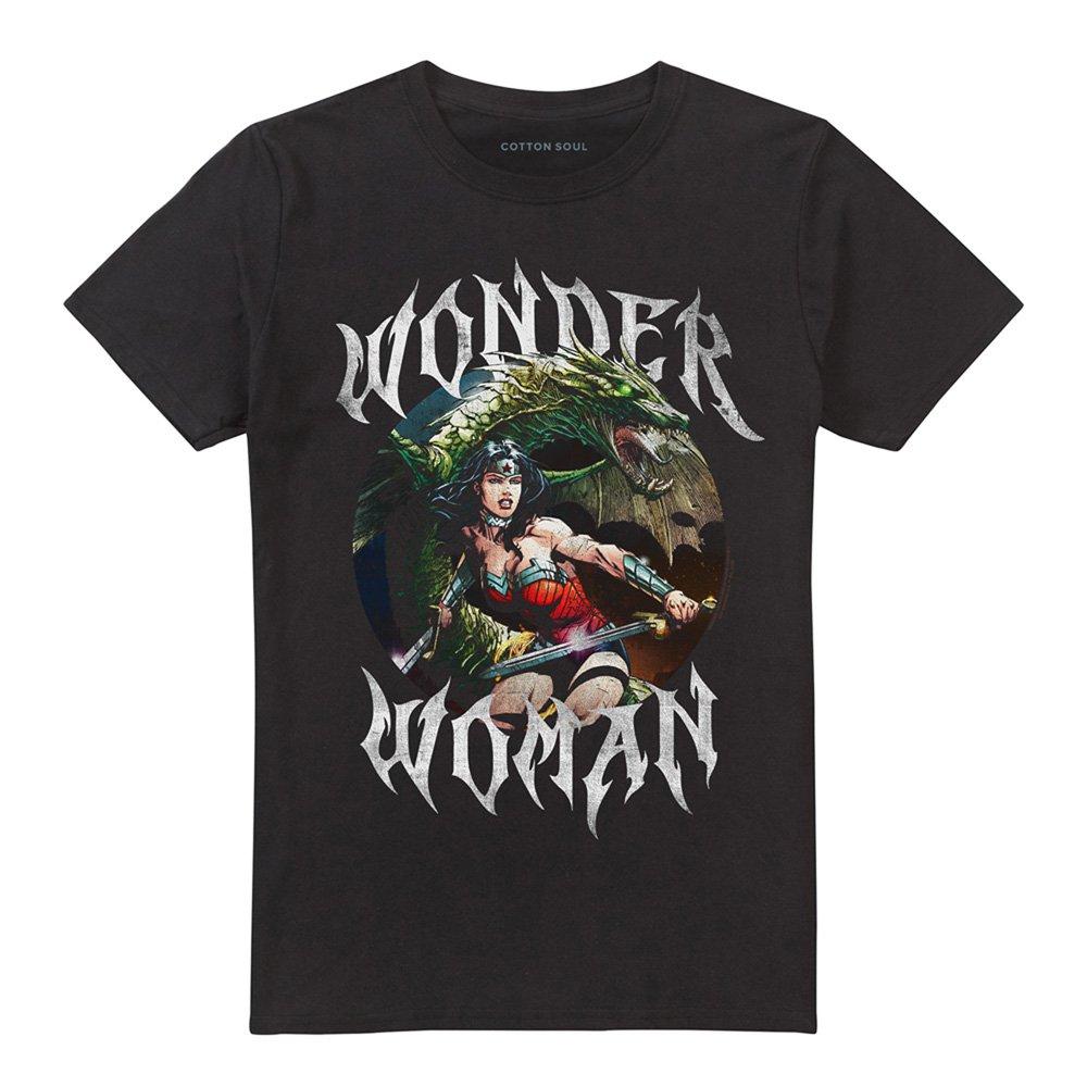 Black - DC Comics - Wonder Woman Dragon Cover T-Shirt Black - 4