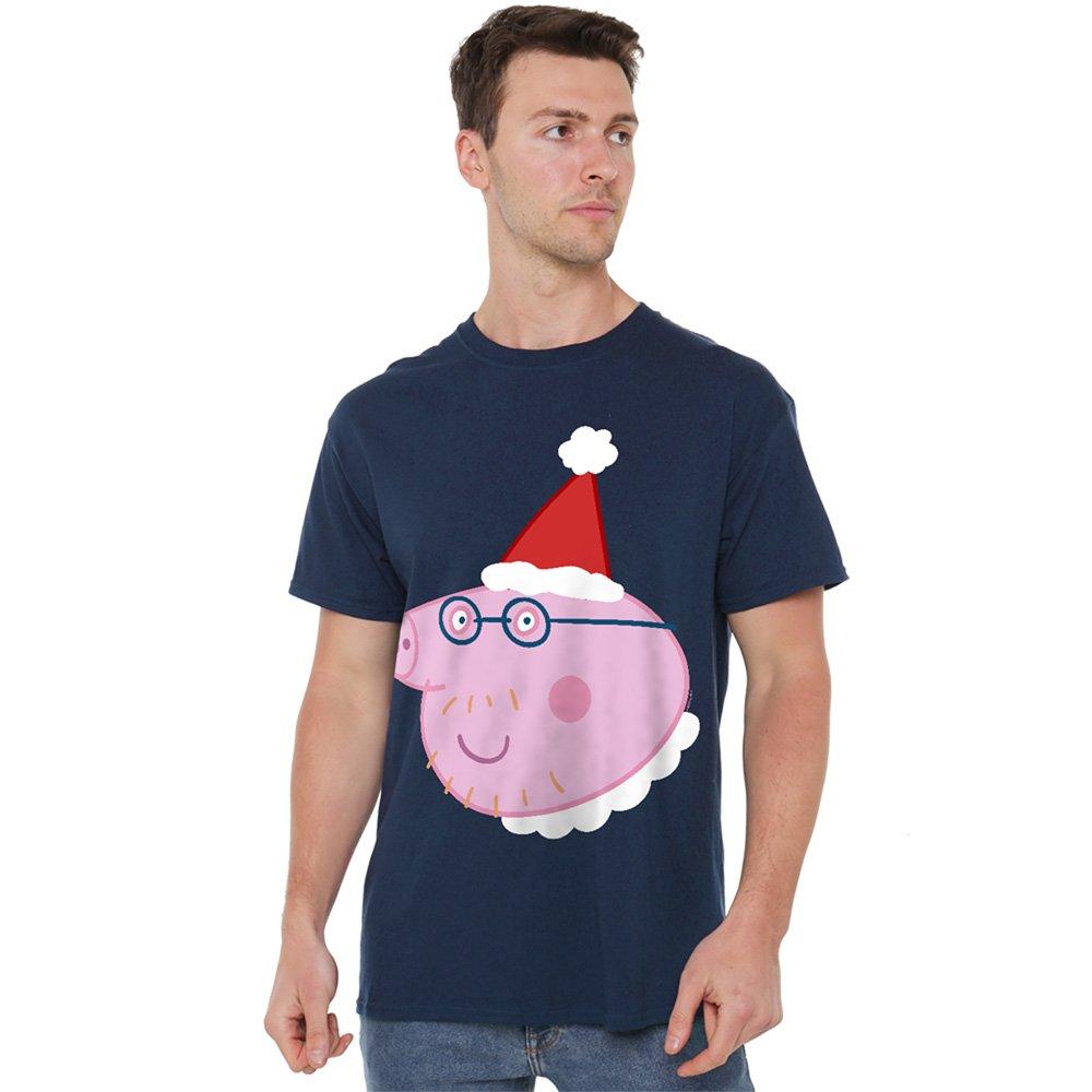 Hasbro Peppa Pig Daddy Pig Santa Hat T-Shirt Navy