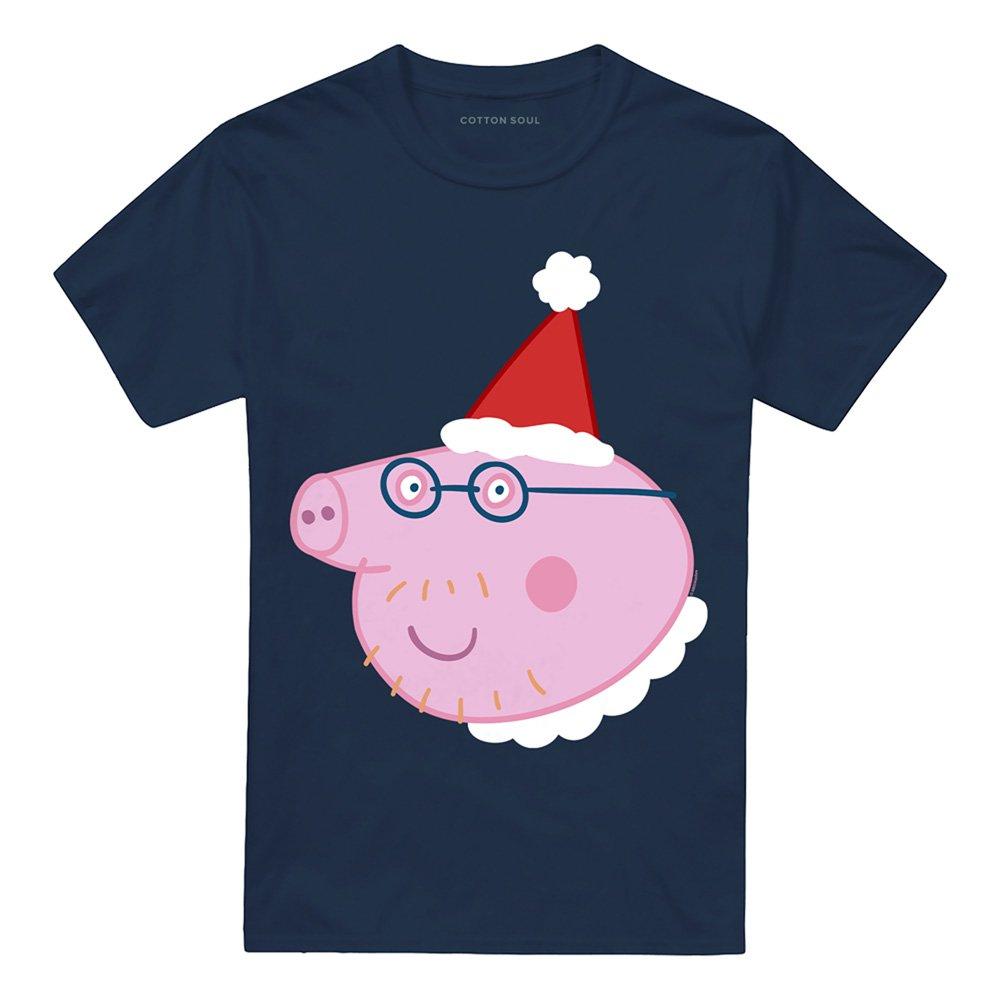Navy - Hasbro - Peppa Pig Daddy Pig Santa Hat T-Shirt Navy - 4