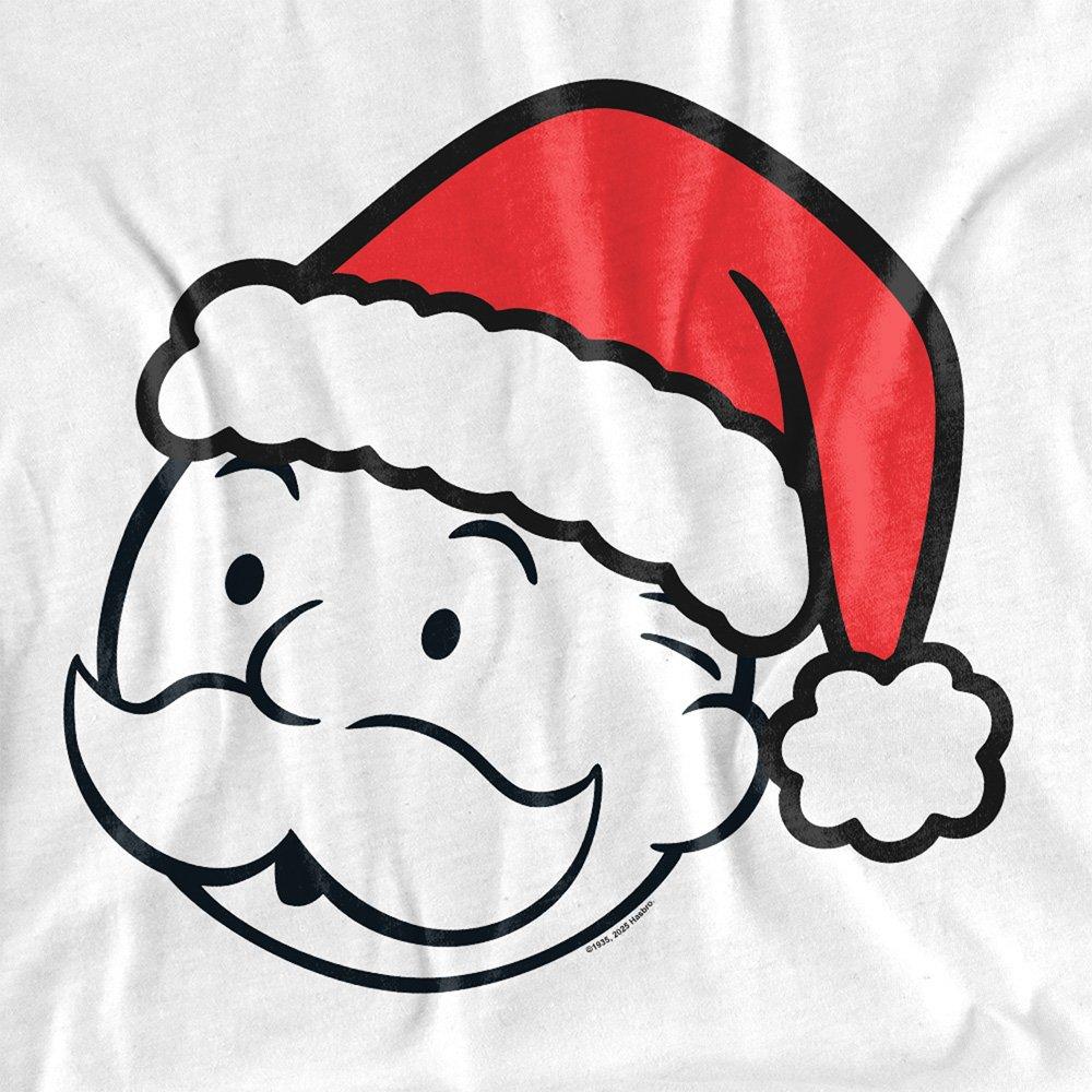White - Hasbro - Monopoly Santa Hat Long Sleeve T-Shirt White - 2