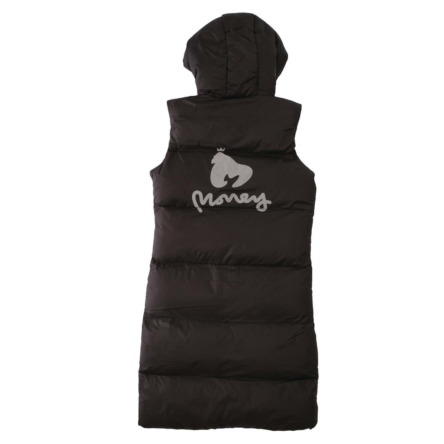 Black - Money - Long Gilet Jacket - 2