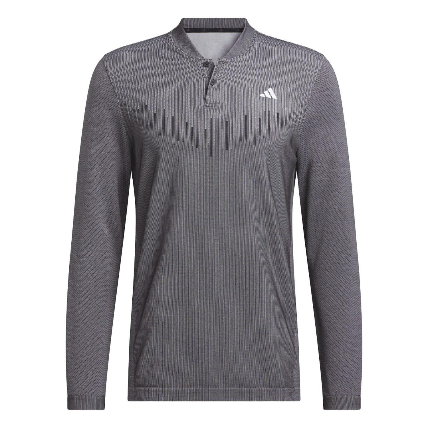 Schwarz - adidas - Ultimate365 Tour Primeknit Long Sleeve Polo Shirt - 3