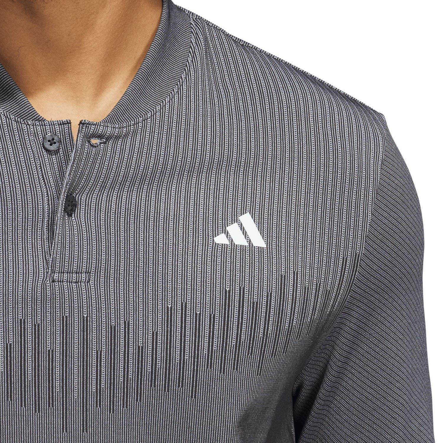 Schwarz - adidas - Ultimate365 Tour Primeknit Long Sleeve Polo Shirt - 4